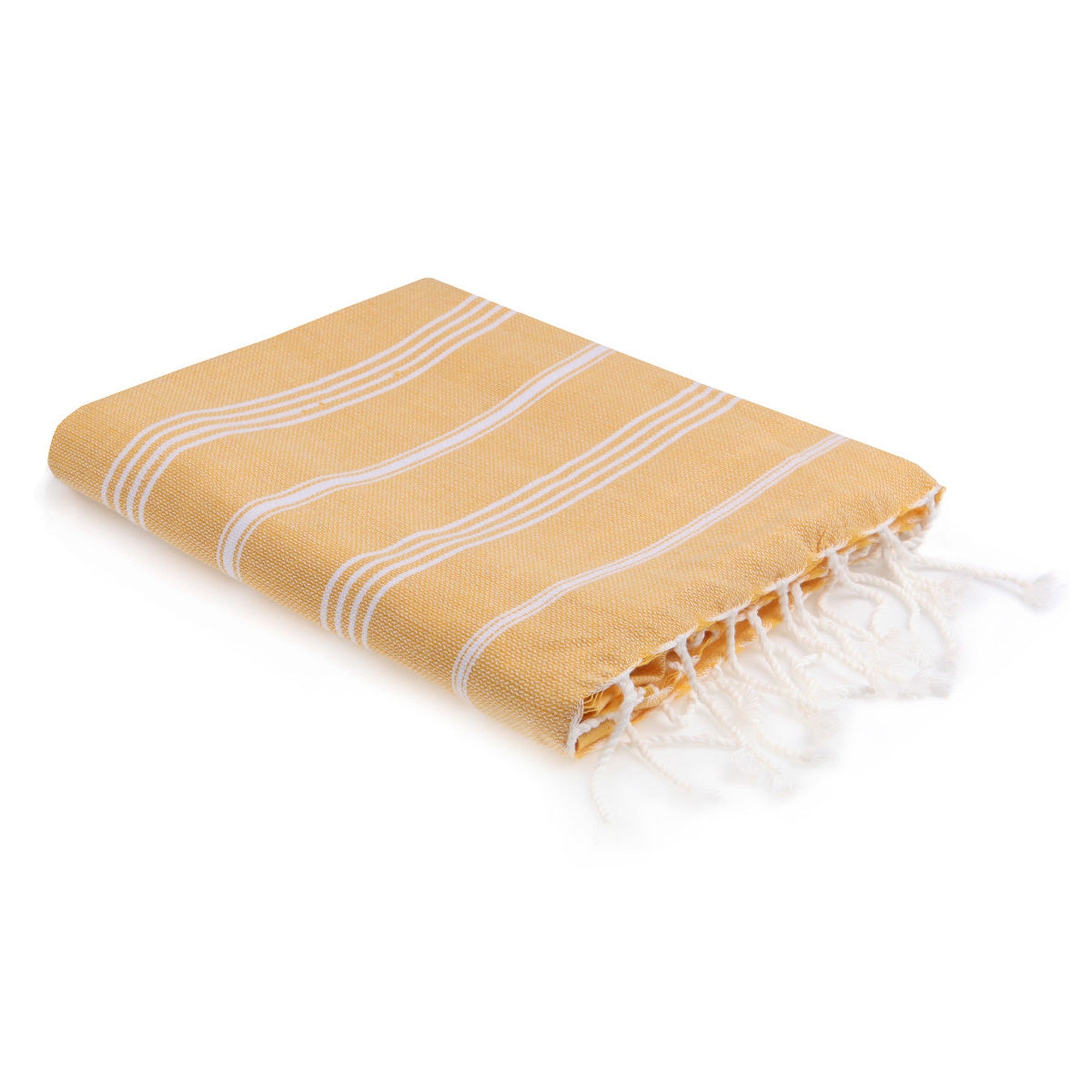 Fouta en coton 100x200 Jaune safran (photo) Fouta en coton 100x200 Jaune safran
