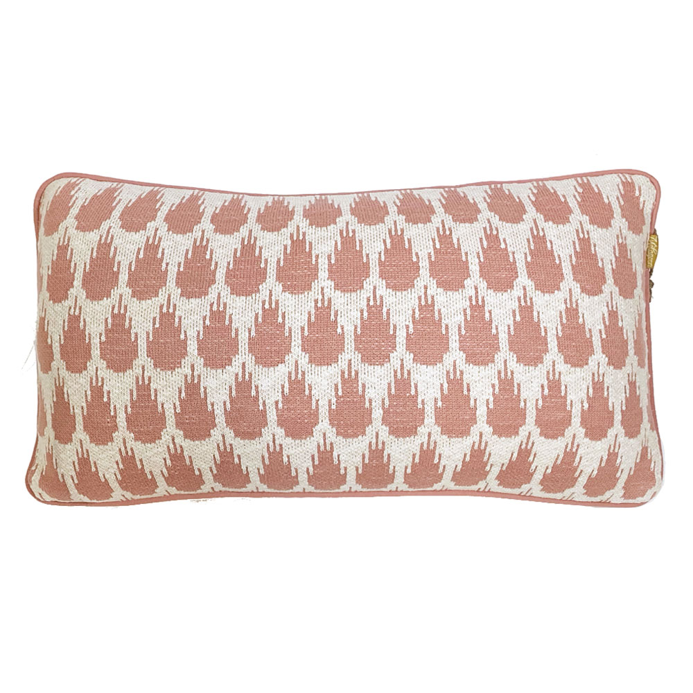 Coussin botanique tricoté rose 35x60 Coussin botanique tricoté rose 35x60