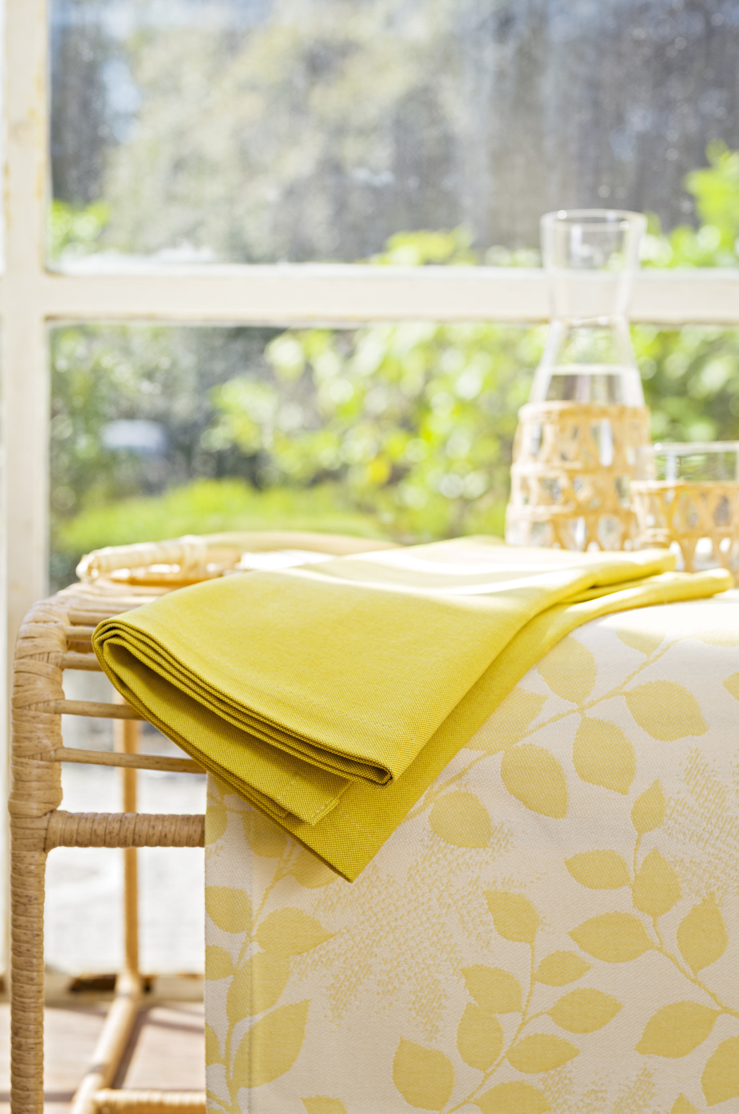 Chemins de table outdoor moutarde - Lot de 2 - 145x40