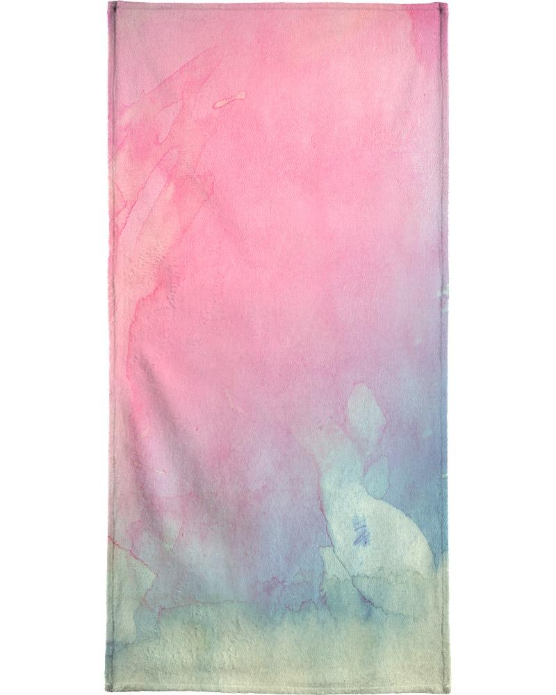 Serviette de plage en éponge-velours en Bleu & Rose/90x180 Serviette de plage en éponge-velours en Bleu & Rose/90x180
