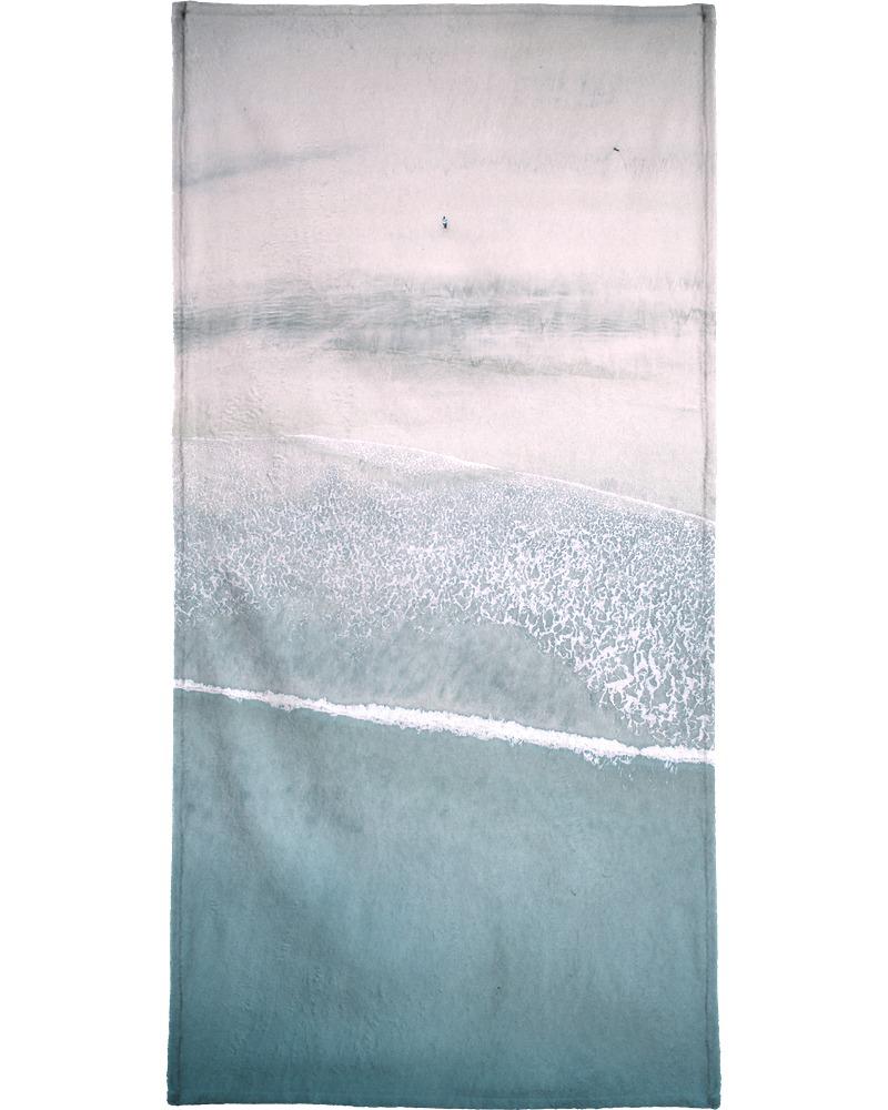 Serviette de plage en éponge-velours en Bleu/90x180