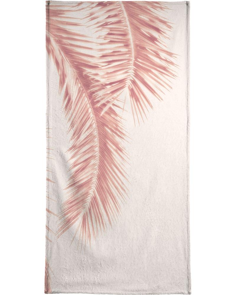 Serviette de plage en éponge-velours en blanc & rose 90x180