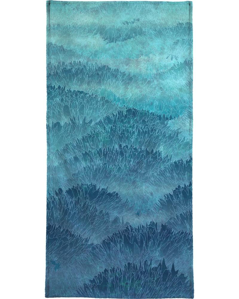 Serviette de plage en éponge-velours en Bleu & Turquoise/90x180 Serviette de plage en éponge-velours en Bleu & Turquoise/90x180