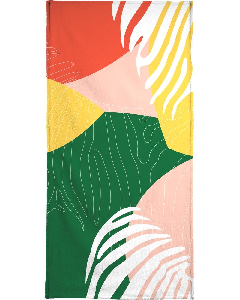 Serviette de plage en éponge-velours en Jaune & Rouge/90x180 Serviette de plage en éponge-velours en Jaune & Rouge/90x180