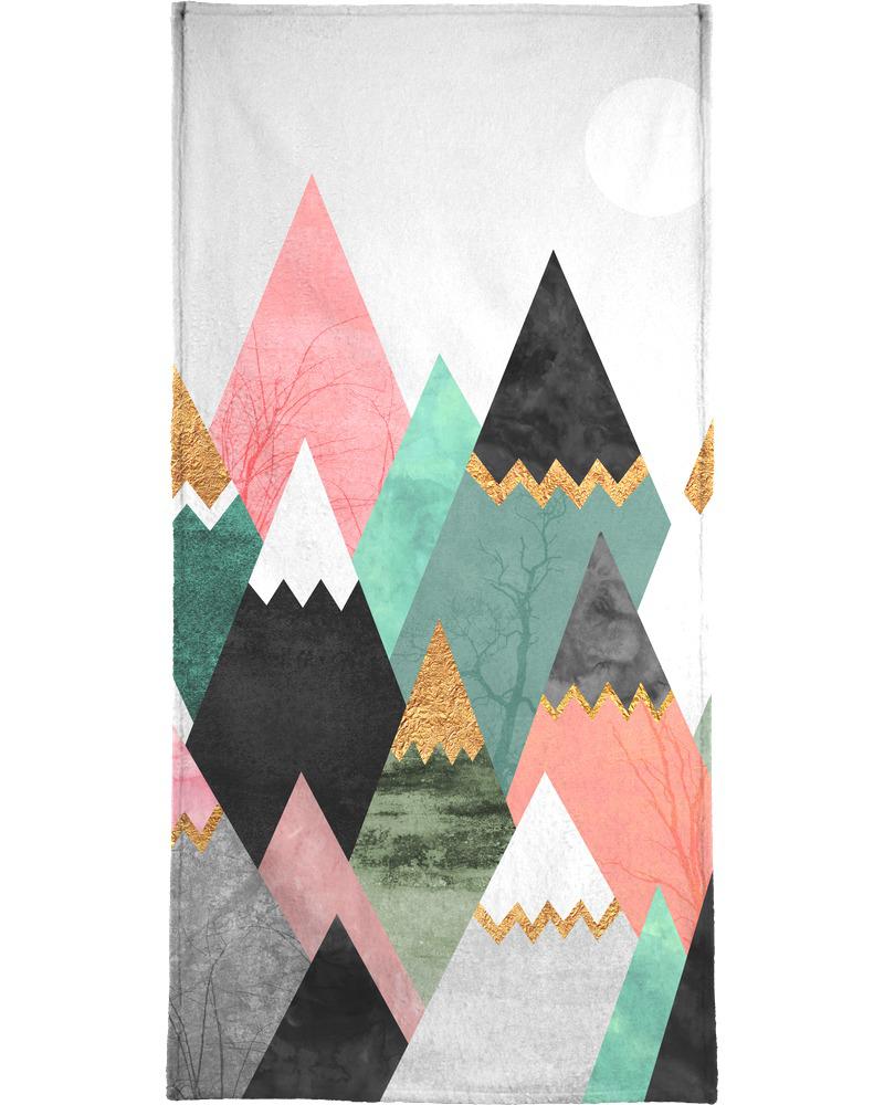 Serviette de plage en éponge-velours en Gris & Rose/90x180 Serviette de plage en éponge-velours en Gris & Rose/90x180