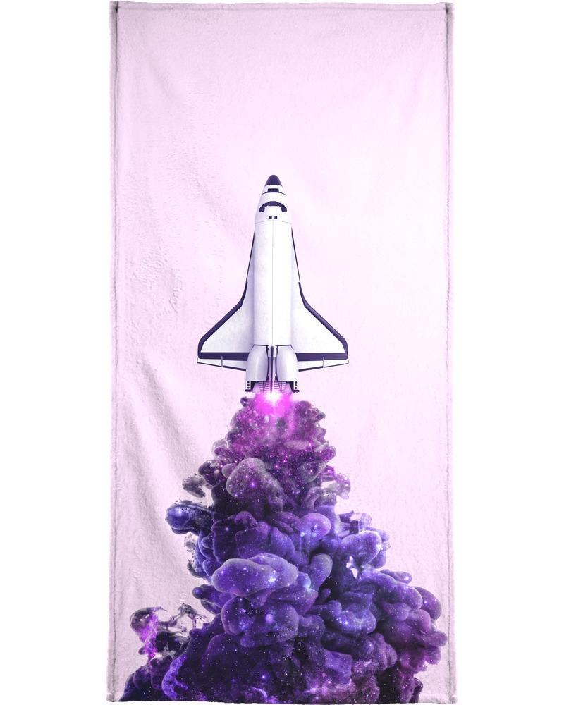 Serviette de plage en éponge-velours en Rose & Violet/90x180