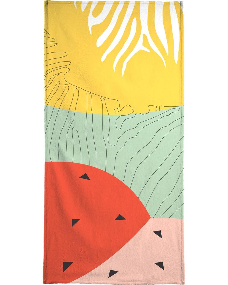 Serviette de plage en éponge-velours en Jaune & Rouge/90x180 Serviette de plage en éponge-velours en Jaune & Rouge/90x180