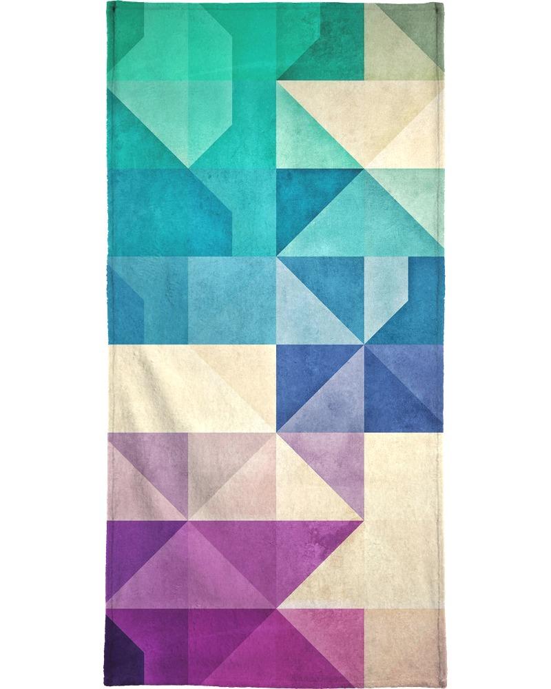 Serviette de plage en éponge-velours en Bleu & Turquoise/90x180 Serviette de plage en éponge-velours en Bleu & Turquoise/90x180