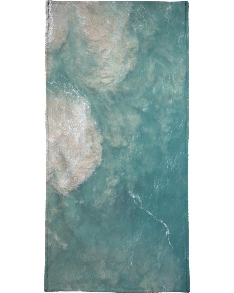 Serviette de plage en éponge-velours en Bleu & Turquoise/90x180 Serviette de plage en éponge-velours en Bleu & Turquoise/90x180