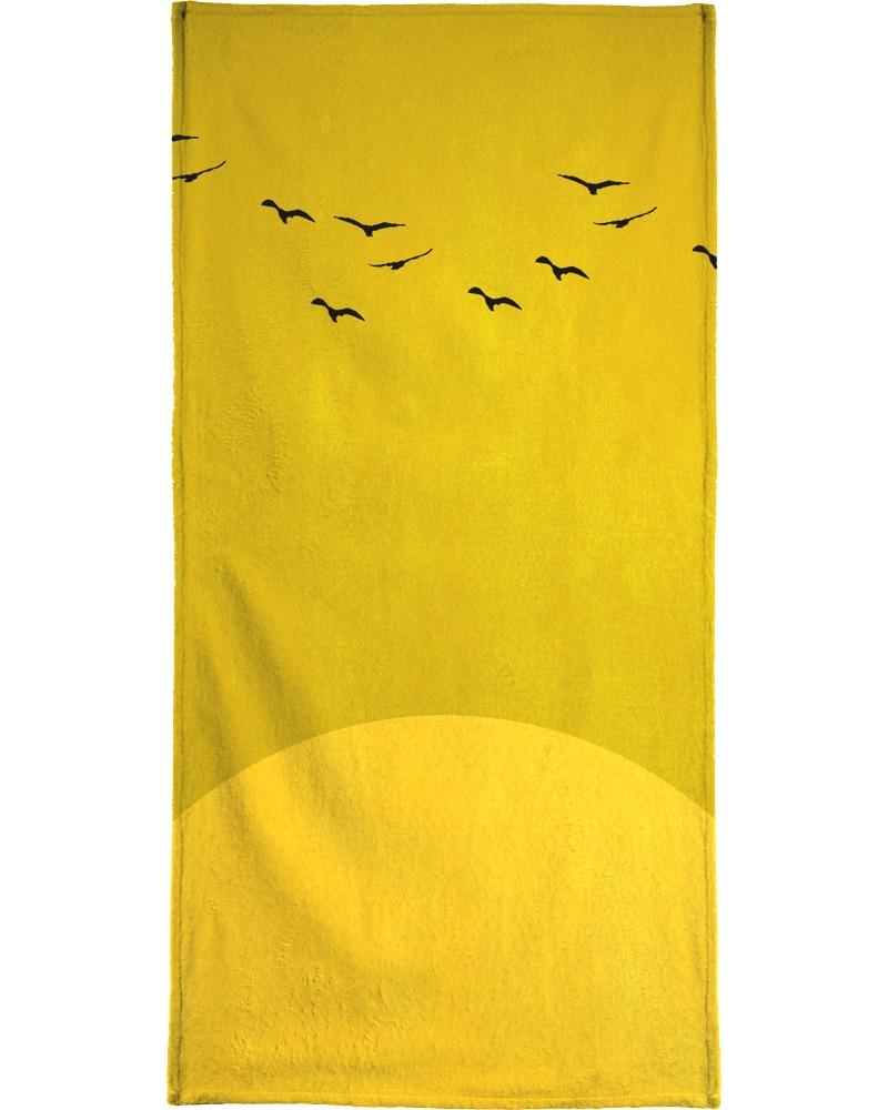 Serviette de plage en éponge-velours en Jaune/90x180 Serviette de plage en éponge-velours en Jaune/90x180