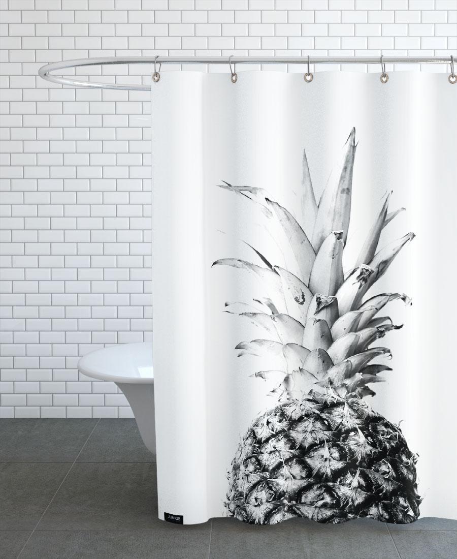 Rideau de douche en polyester en Blanc & Noir/150x200 Rideau de douche en polyester en Blanc & Noir/150x200