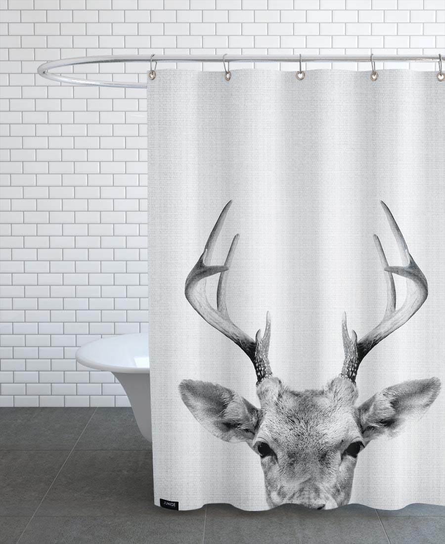 Rideau de douche en polyester en Blanc & Noir/150x200 Rideau de douche en polyester en Blanc & Noir/150x200