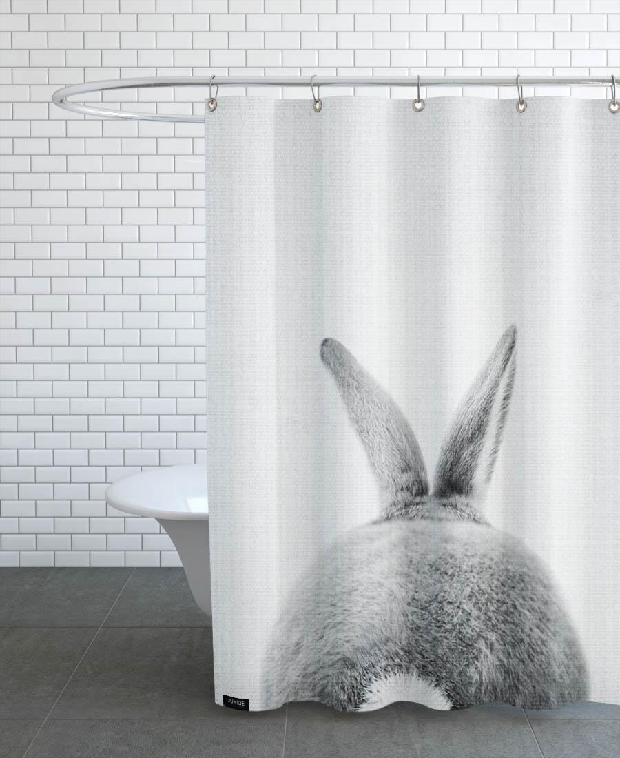 Rideau de douche en polyester en Blanc & Gris/150x200 Rideau de douche en polyester en Blanc & Gris/150x200