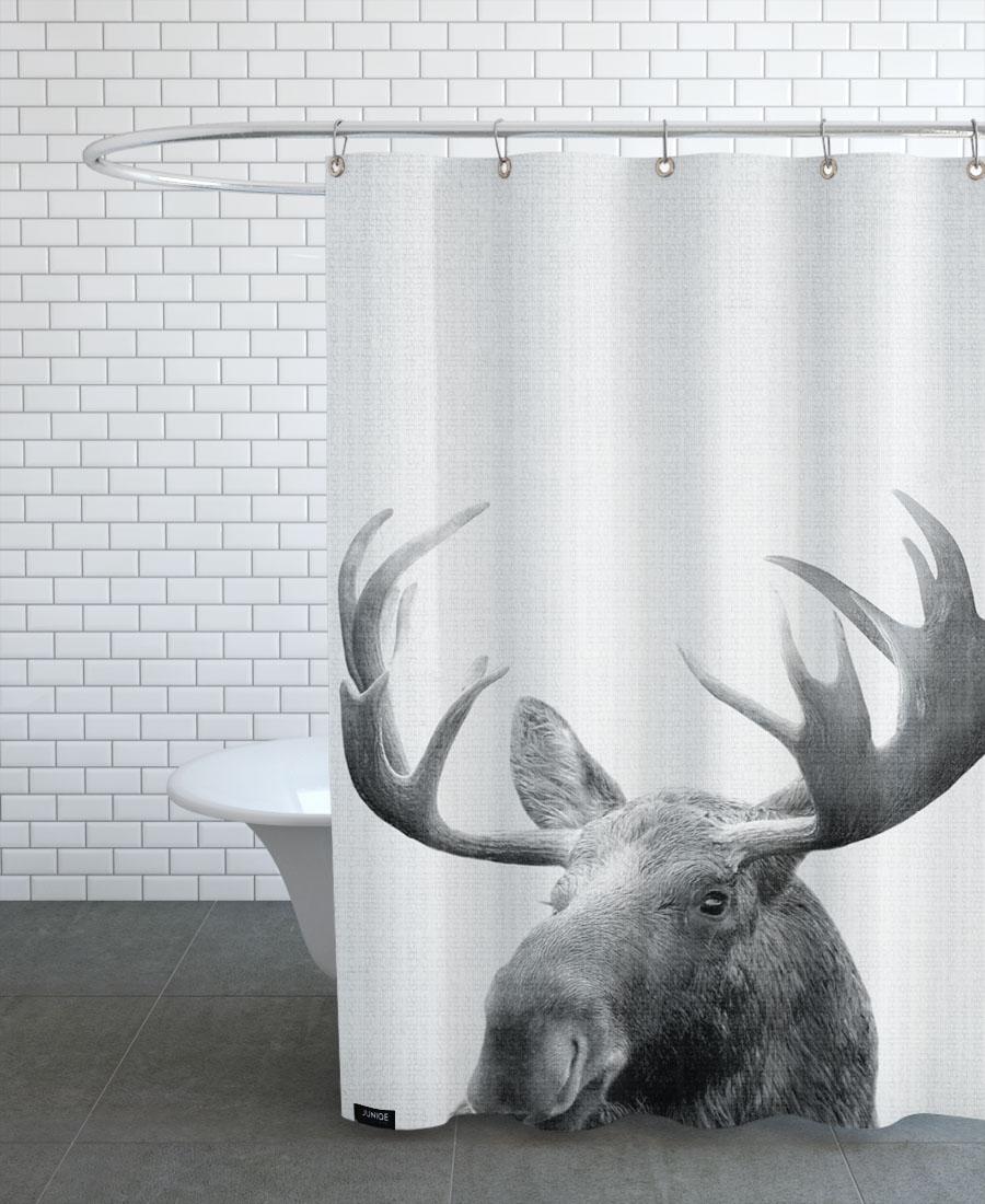 Rideau de douche en polyester en Blanc & Gris/150x200 Rideau de douche en polyester en Blanc & Gris/150x200