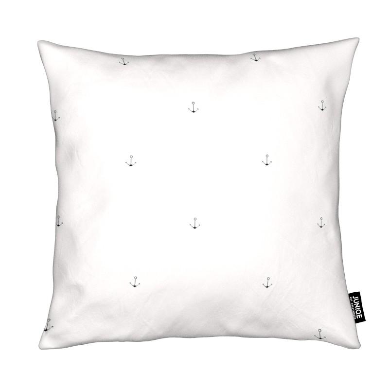 Coussin en microfibre en Blanc ivoire & Gris/40x40 Coussin en microfibre en Blanc ivoire & Gris/40x40