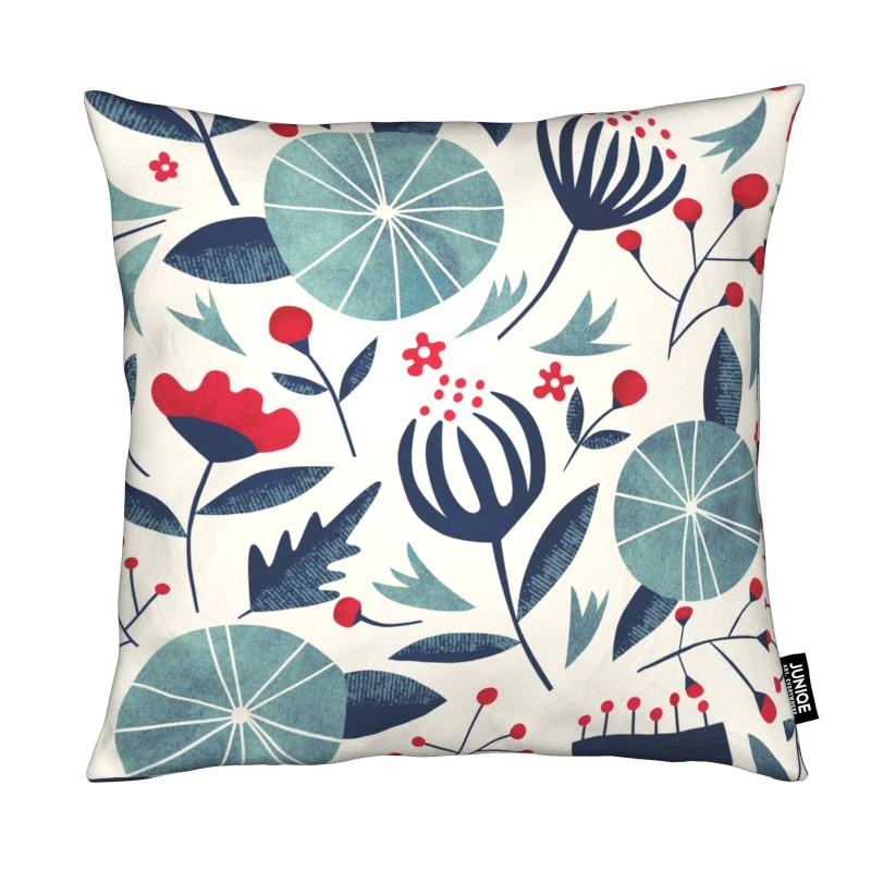Coussin en microfibre en Blanc ivoire & Bleu/30x30 Coussin en microfibre en Blanc ivoire & Bleu/30x30