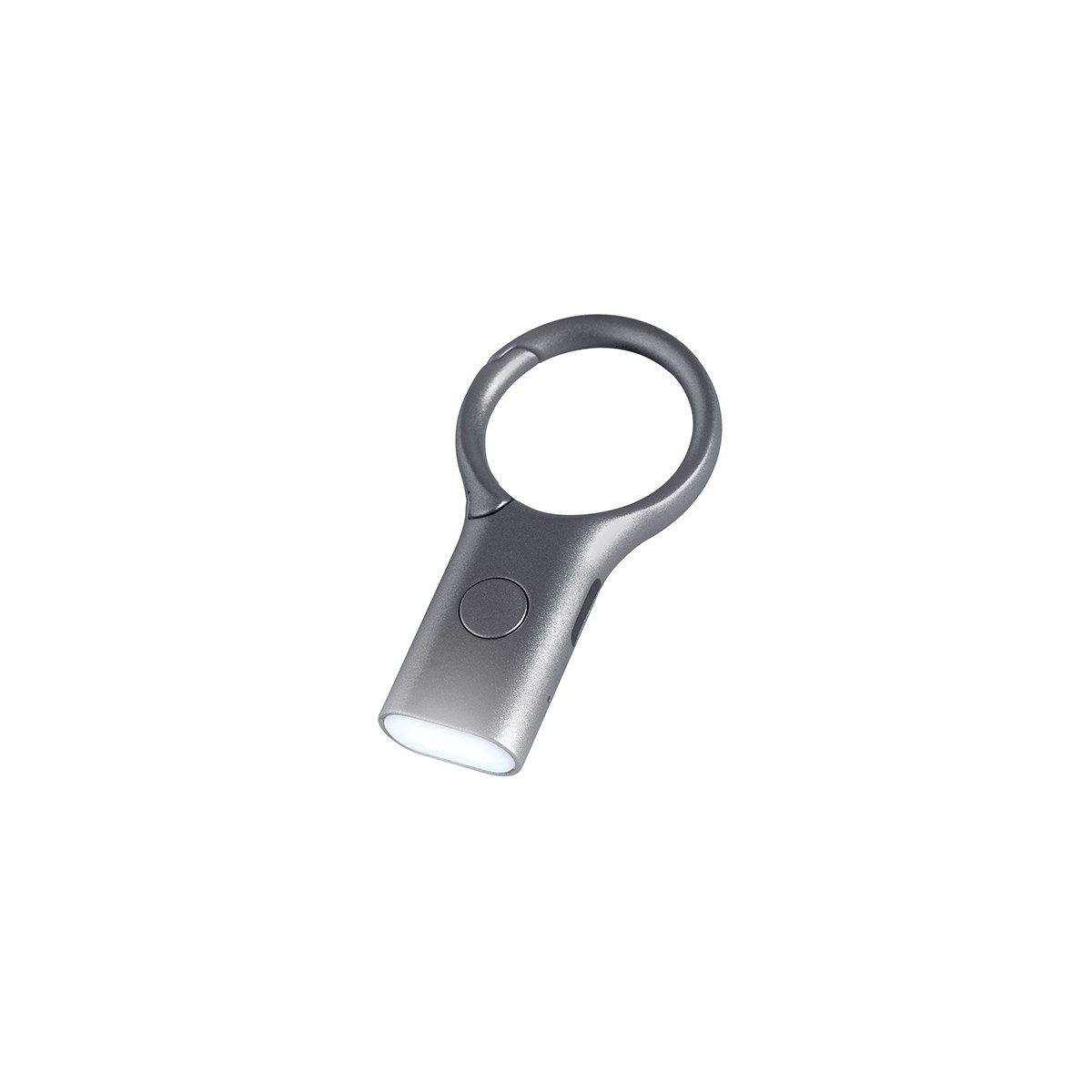Porte-clés mousqueton avec mini torche en ABS Gris Porte-clés mousqueton avec mini torche en ABS Gris