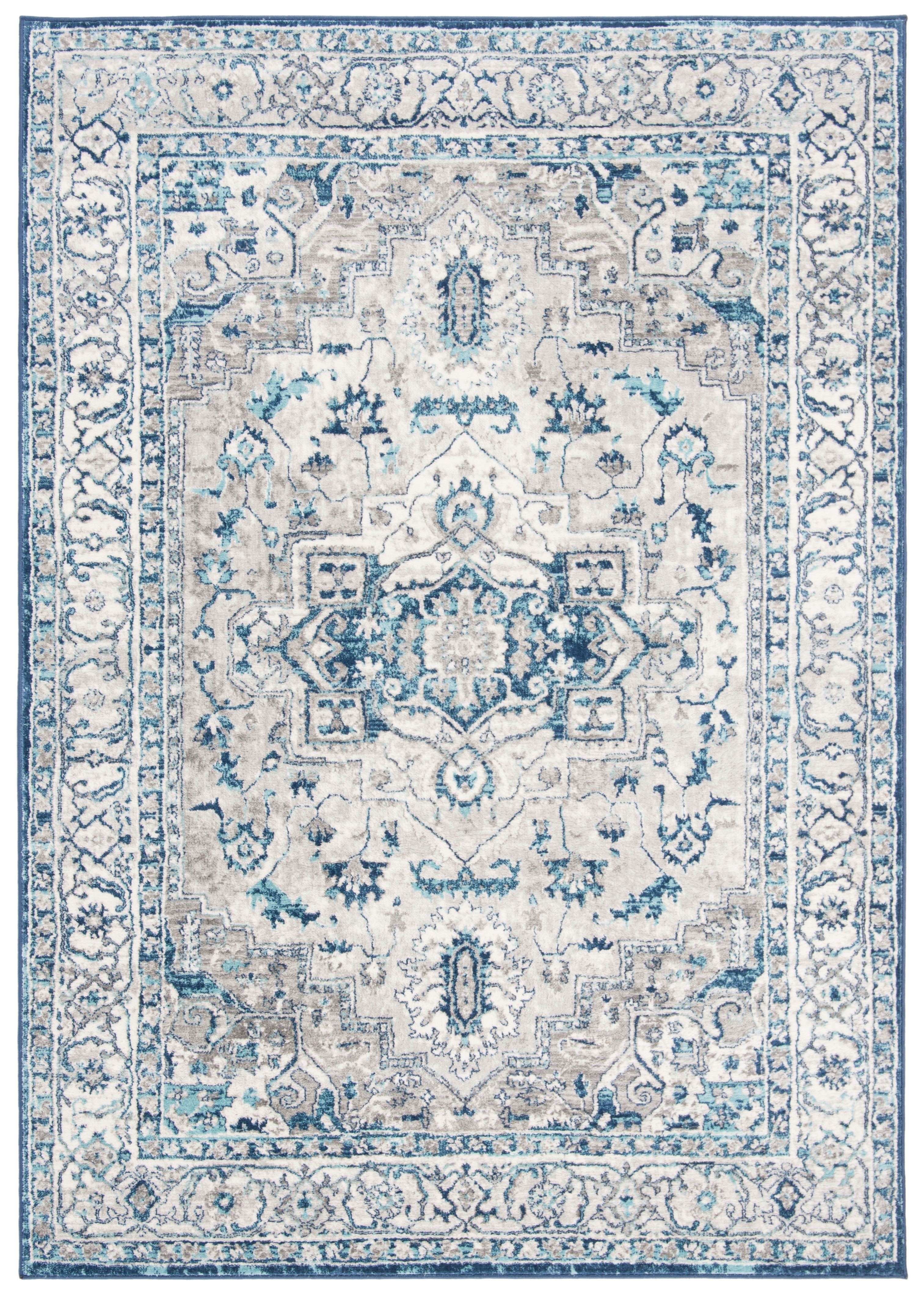 Tapis de salon classique gris clair et bleu 160x230 Tapis de salon classique gris clair et bleu 160x230