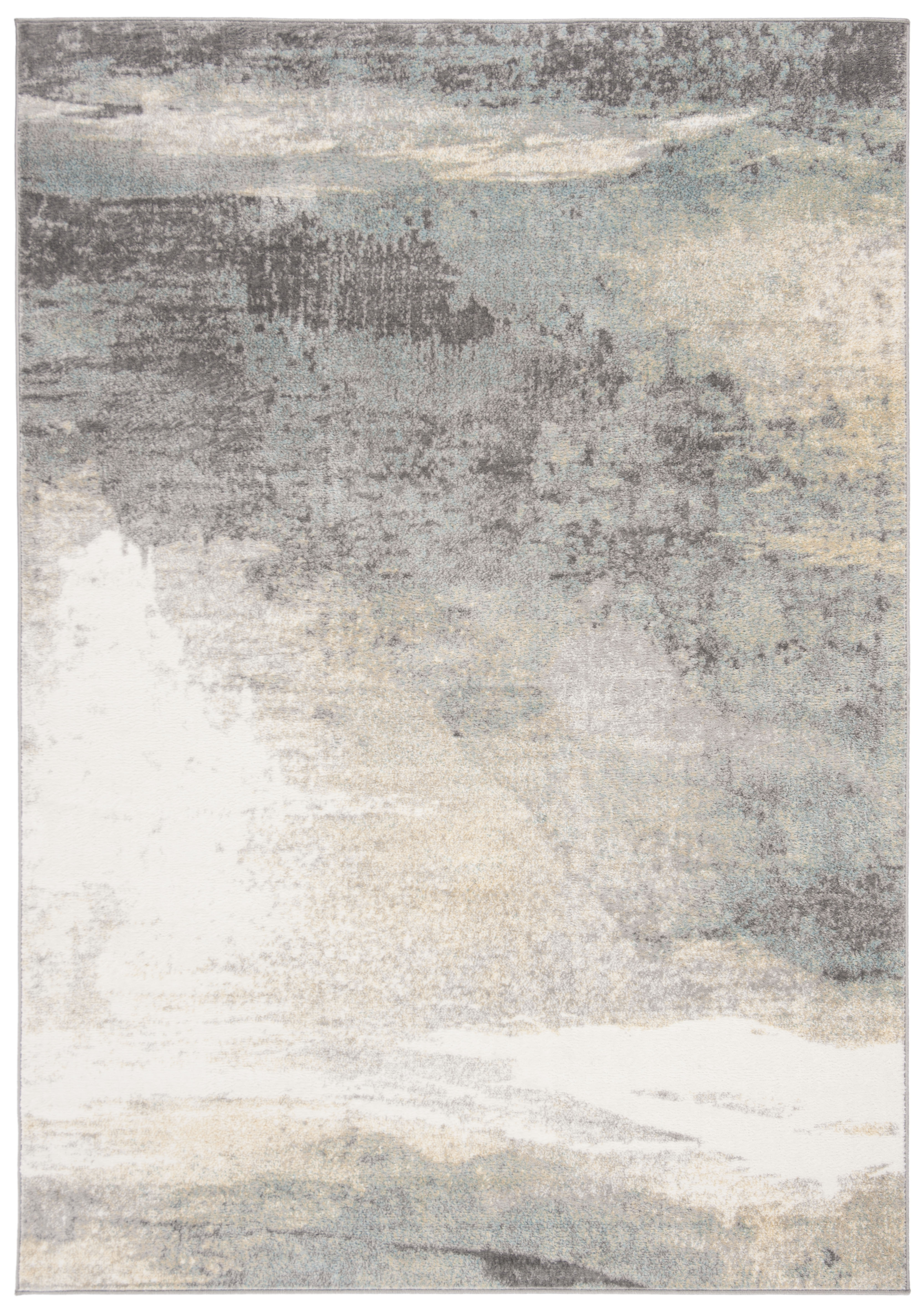 Tapis de salon interieur en gris & or, 122 x 183 cm