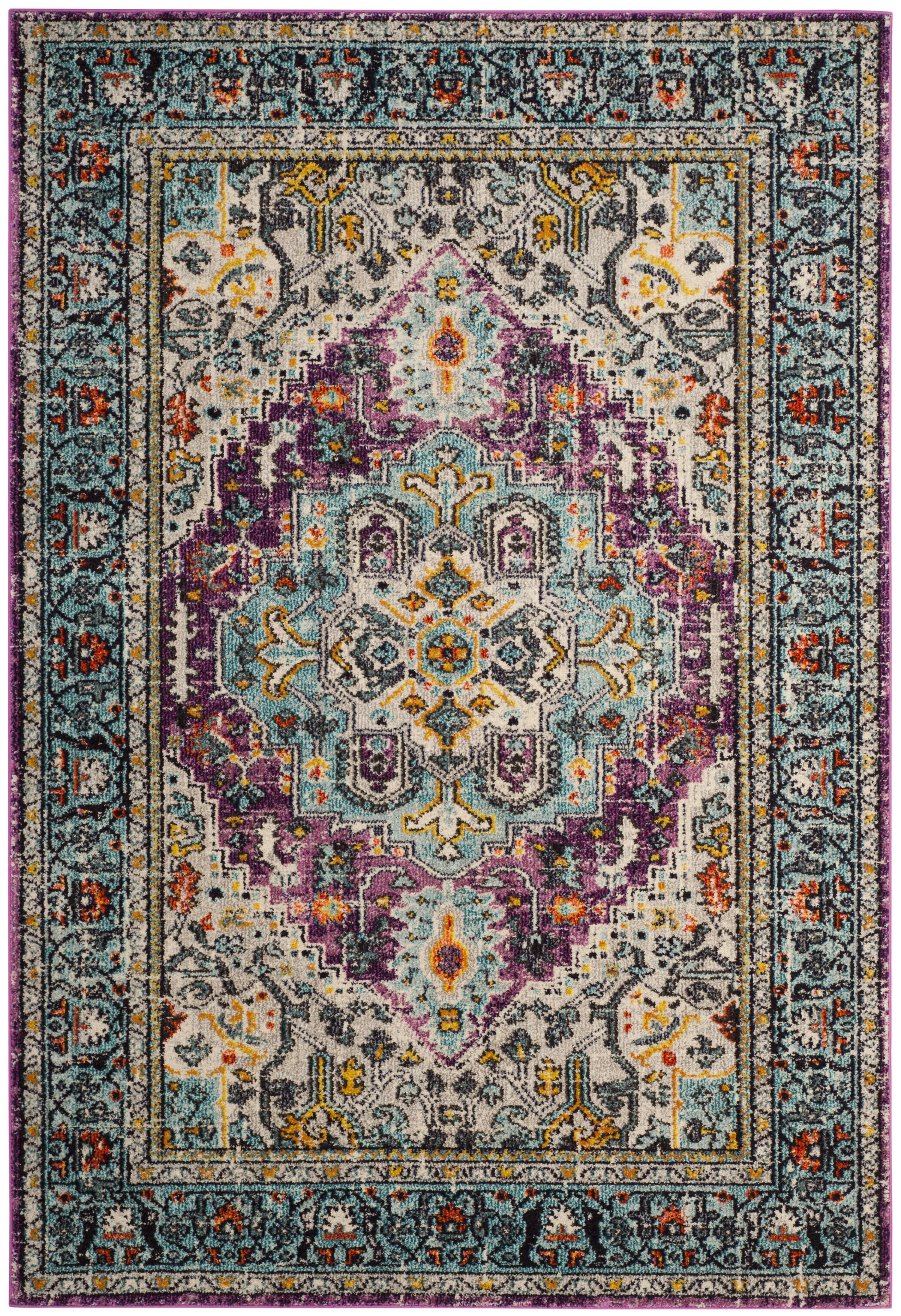 Tapis de salon boho violet et bleu clair 160x230 Tapis de salon boho violet et bleu clair 160x230