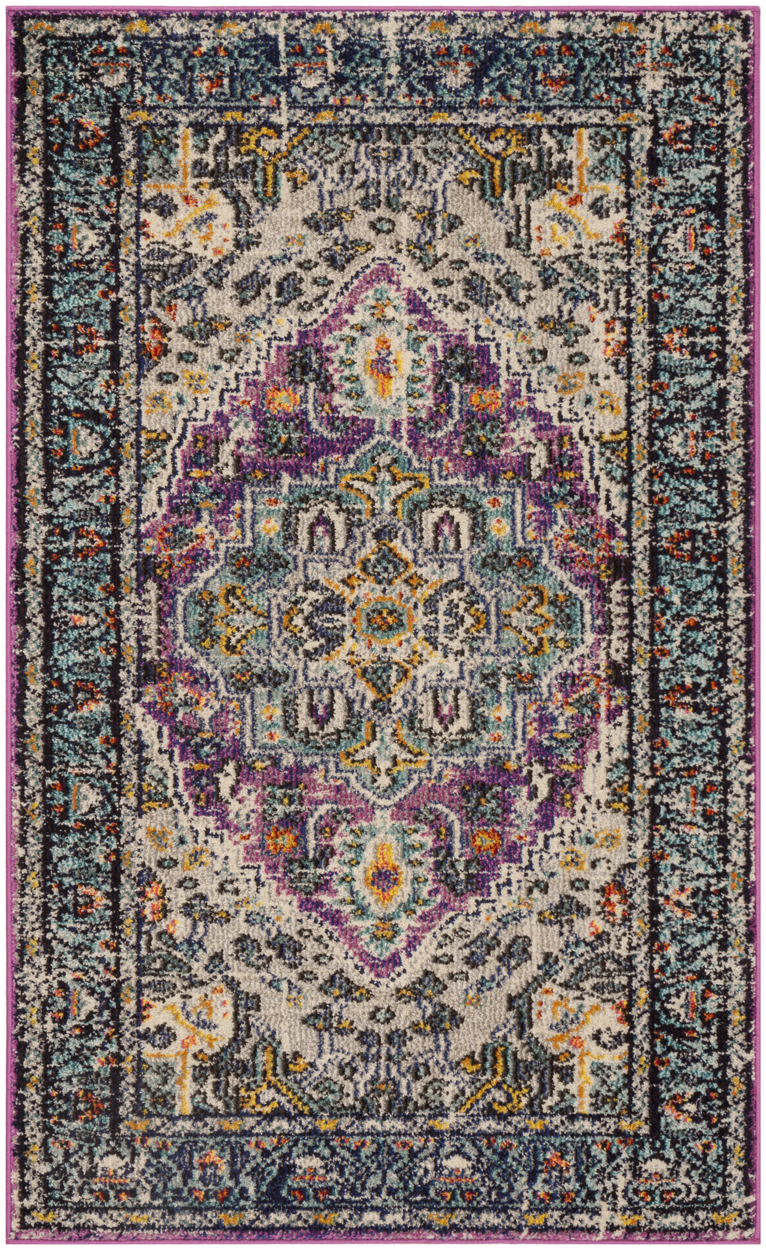 Tapis de salon boho violet et bleu clair 90x150 Tapis de salon boho violet et bleu clair 90x150