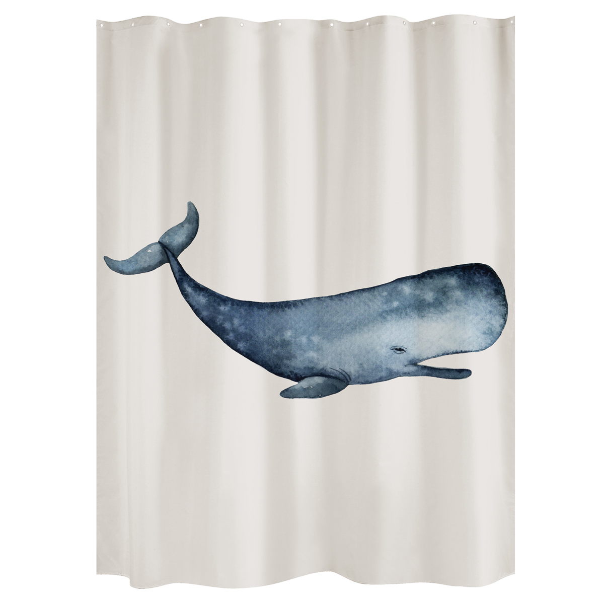 Rideau de douche en coton imprimé baleine polyester multi 200x180 (photo) Rideau de douche en coton imprimé baleine polyester multi 200x180
