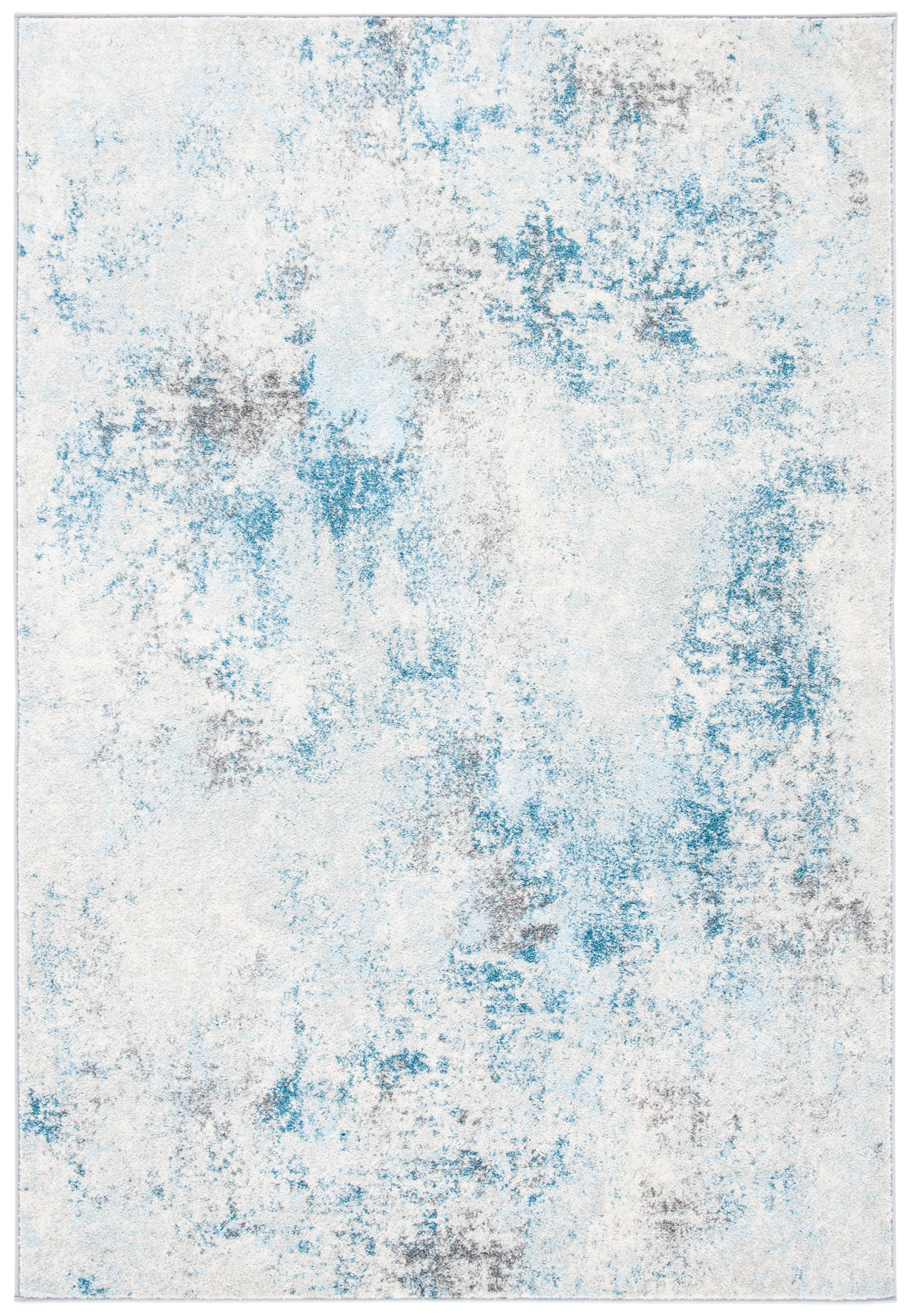 Tapis de salon interieur en ivoire & bleu, 122 x 183 cm Tapis de salon interieur en ivoire & bleu, 122 x 183 cm