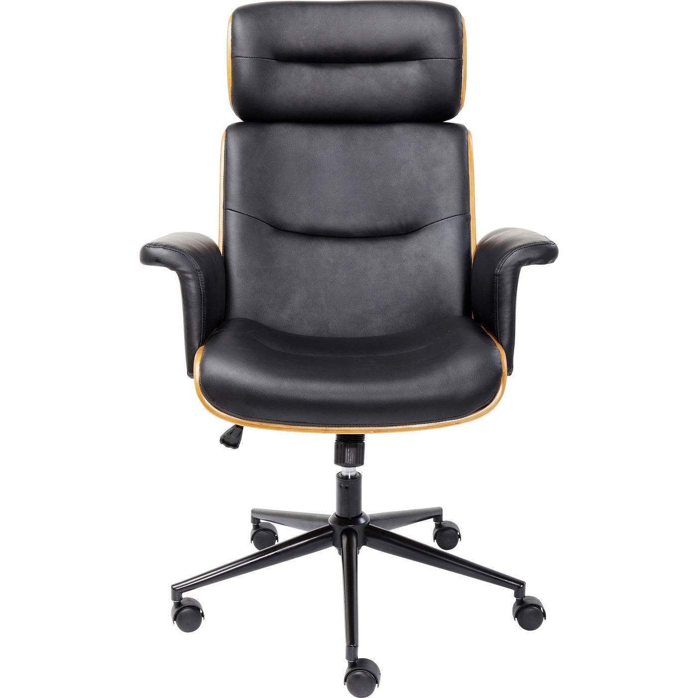 Chaise de bureau réglable à roulettes noire Chaise de bureau réglable à roulettes noire