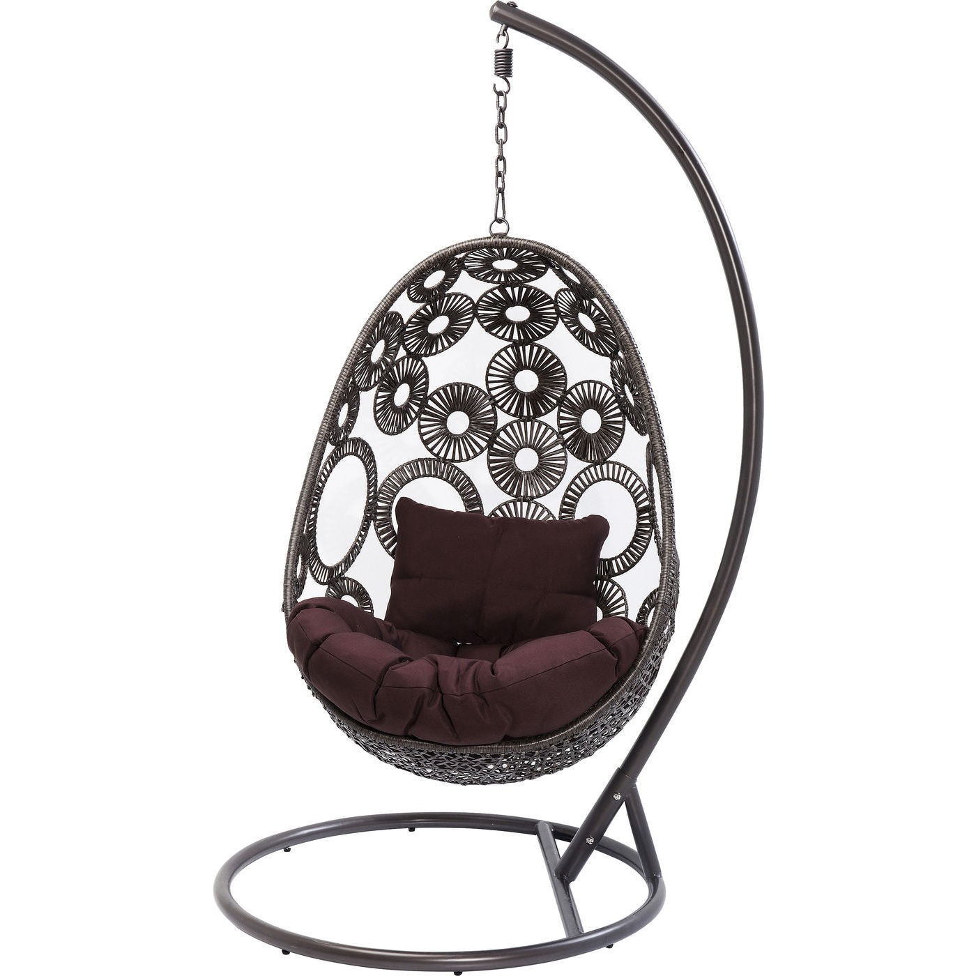 Fauteuil de jardin suspendu marron en acier