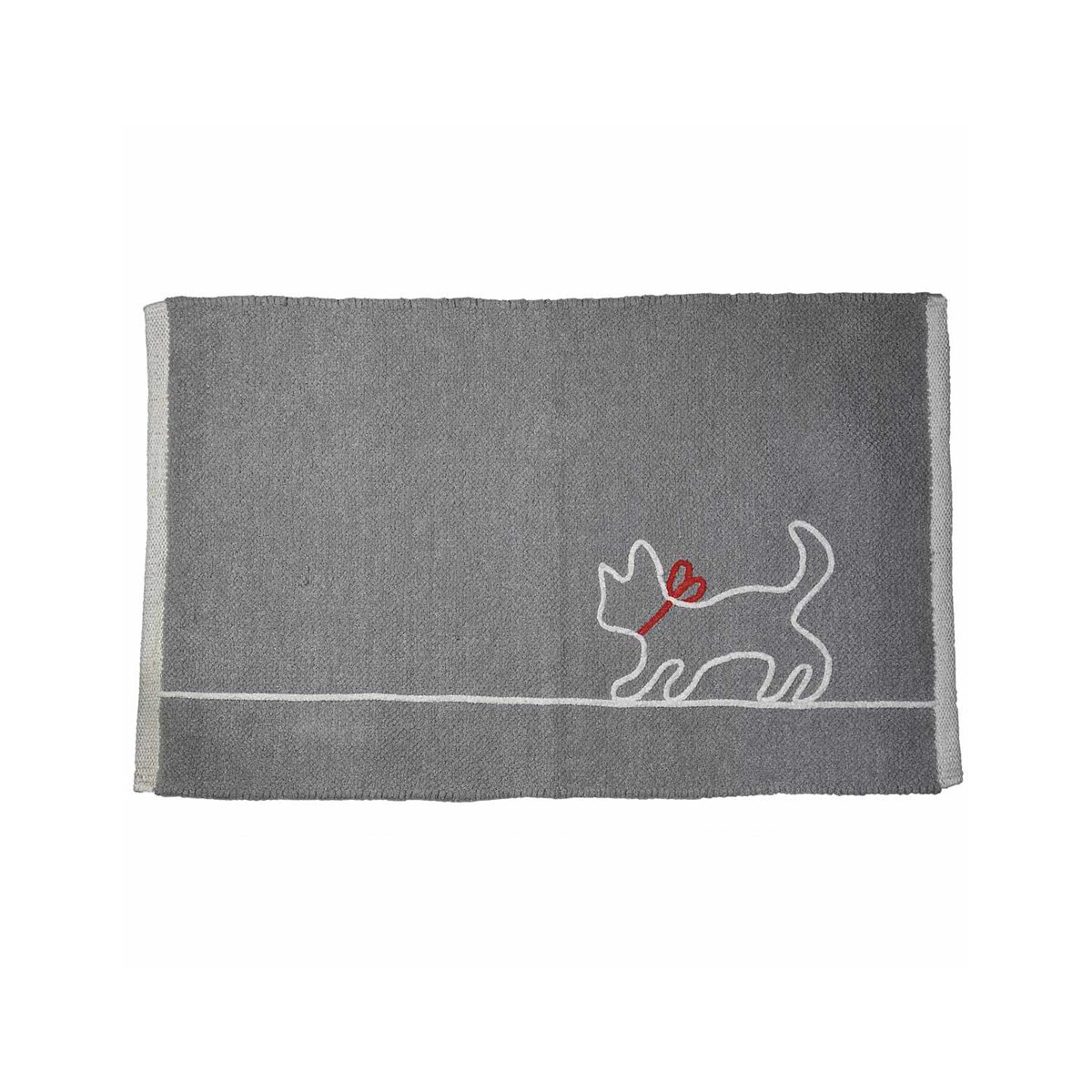 FUNAMBULO - Tapis antidérapant chat Gris Perle 70x120 cm (photo) FUNAMBULO - Tapis antidérapant chat Gris Perle 70x120 cm