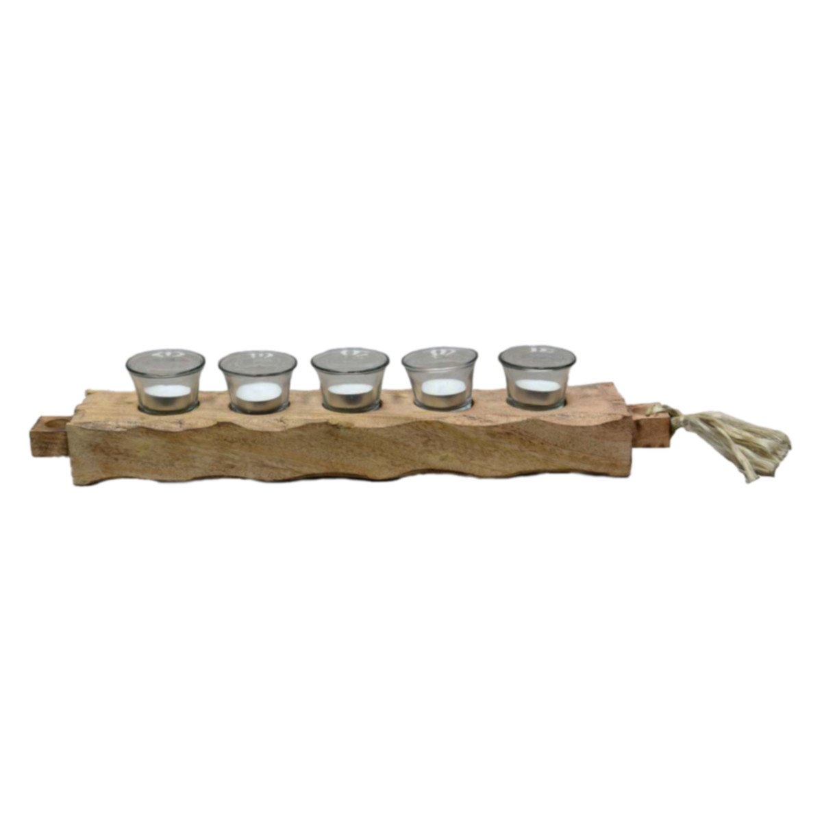 Photophore 5 bougies Naturel 53x9x10 cm Photophore 5 bougies Naturel 53x9x10 cm