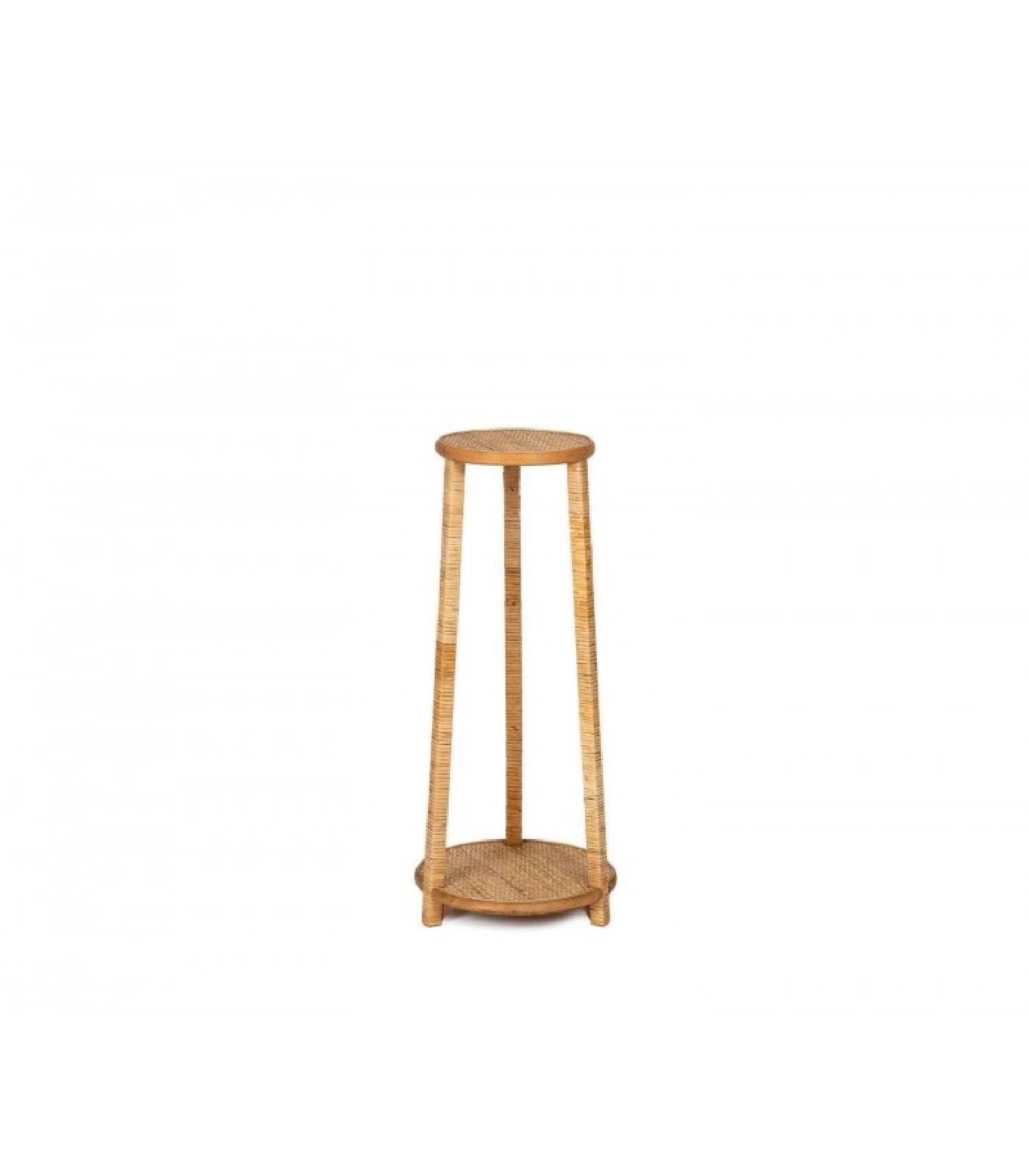 Support pot plante en rotin et bois H73cm Support pot plante en rotin et bois H73cm