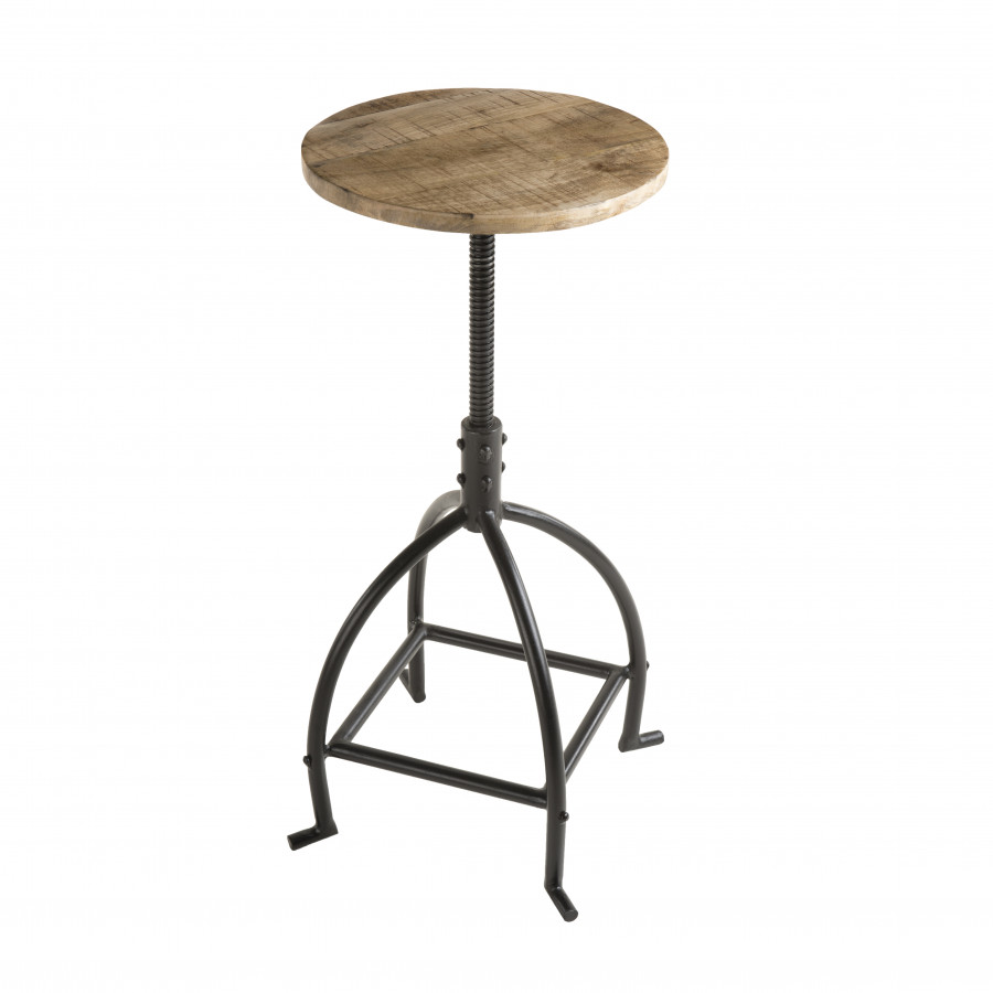 Tabouret industriel hauteur ajustable 51 Manguier pieds métal Tabouret industriel hauteur ajustable 51 Manguier pieds métal