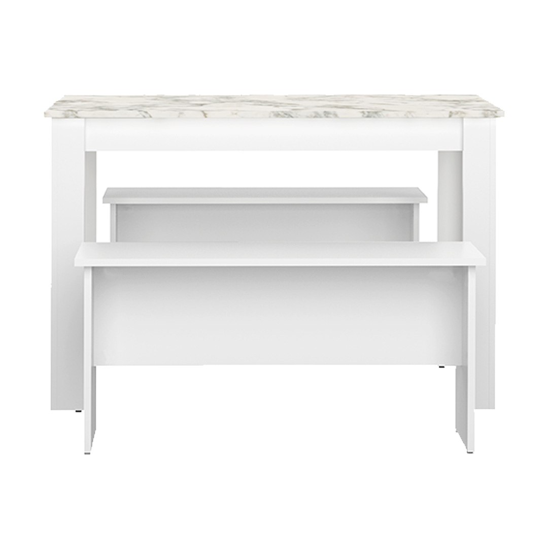 Table effet bois Blanc et marbre Table effet bois Blanc et marbre