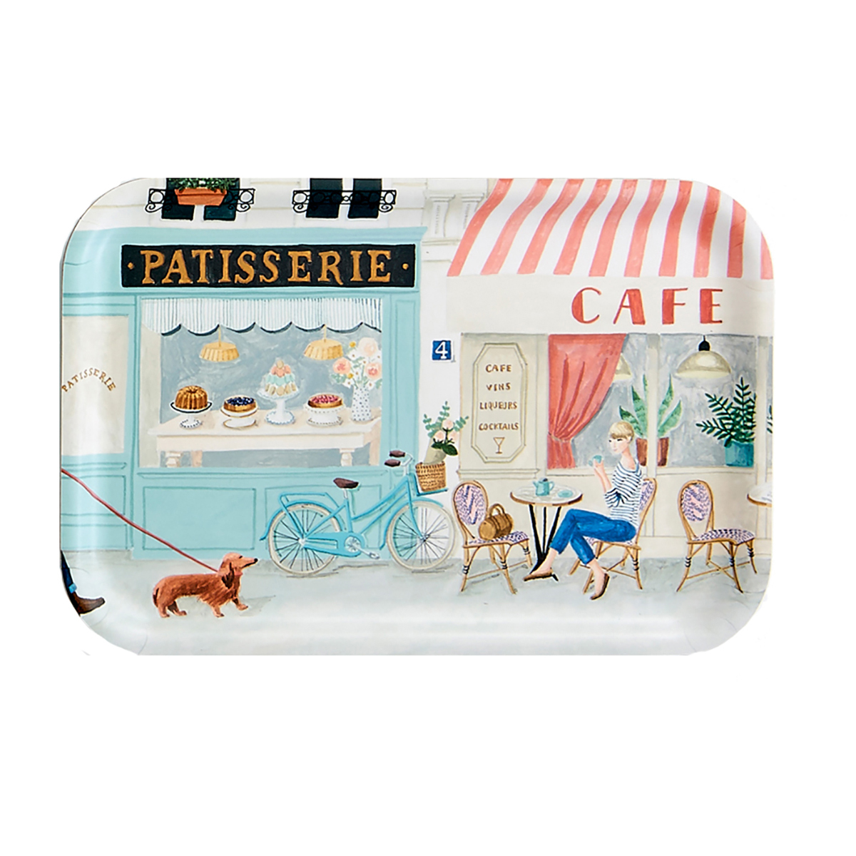 Plateau en bois café parisien 42x28 cm