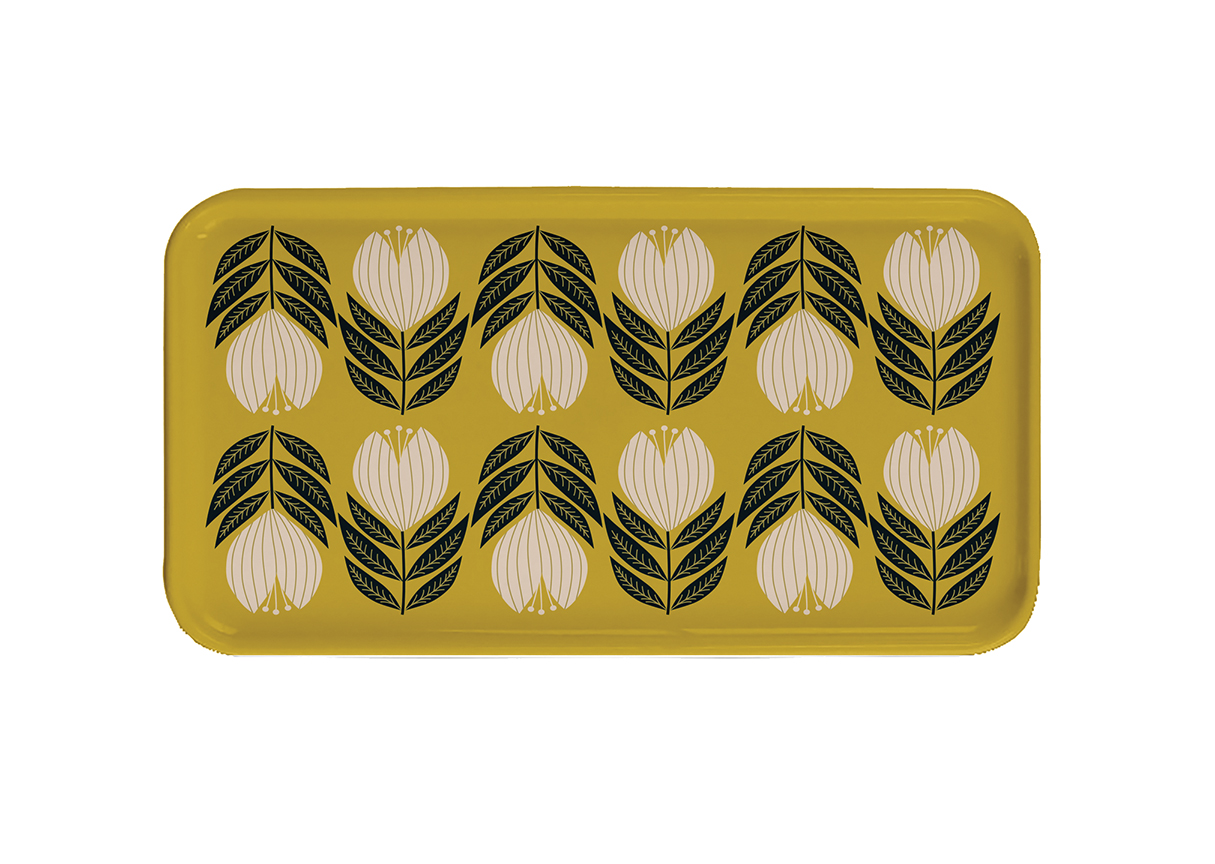 Petit plateau rectangulaire en bois Tulipes 28x14 cm Petit plateau rectangulaire en bois Tulipes 28x14 cm