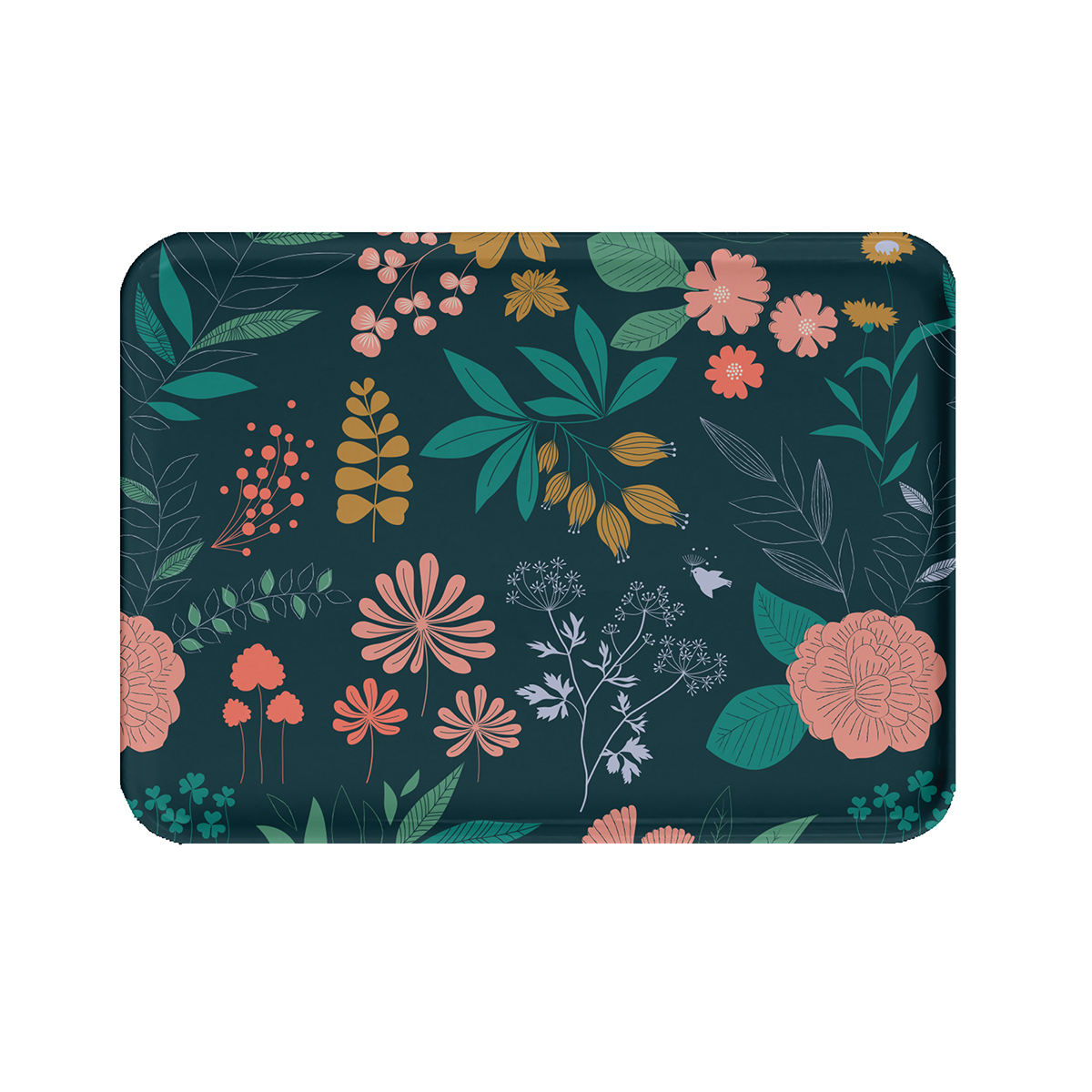 Plateau rectangulaire en bois herbier 43x33 cm
