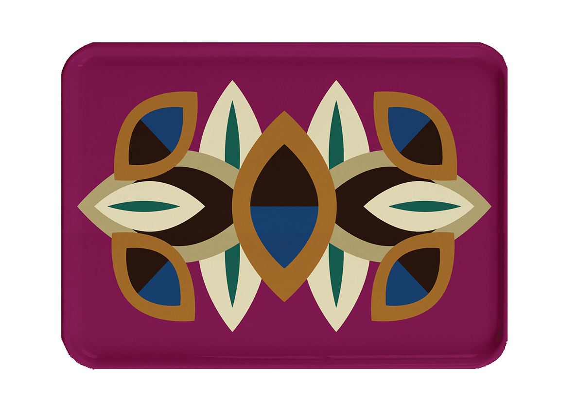 Grand plateau rectangulaire en bois etnic 43x33 cm (photo) Grand plateau rectangulaire en bois etnic 43x33 cm