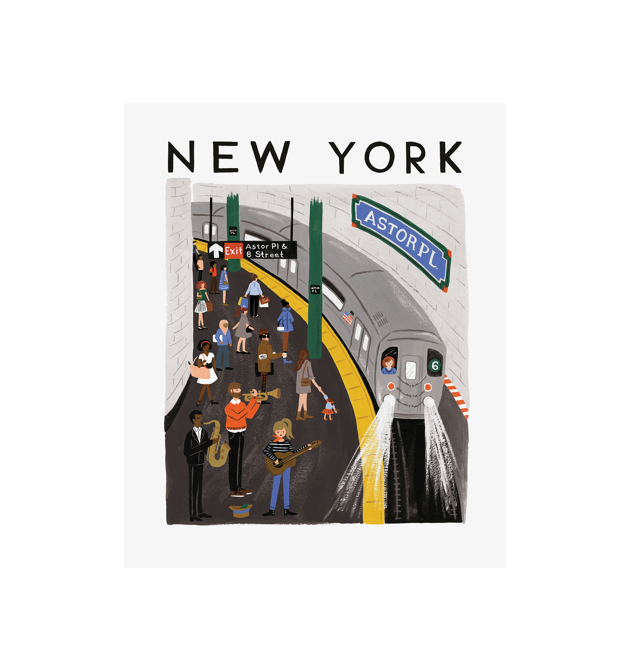 Affiche illustrée new york world traveller 28x35 Affiche illustrée new york world traveller 28x35