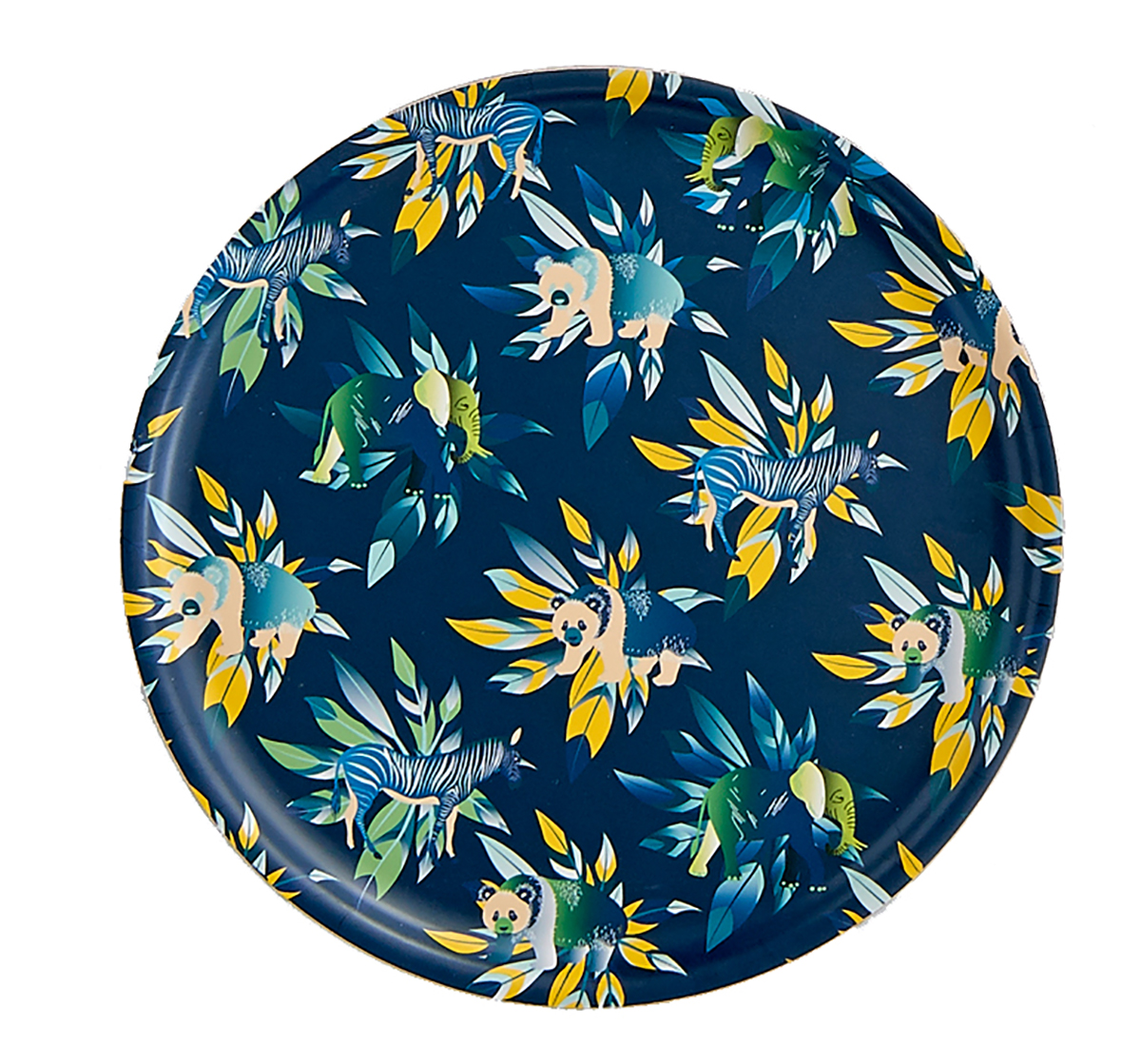 Plateau rond en bois fleurs 35 cm