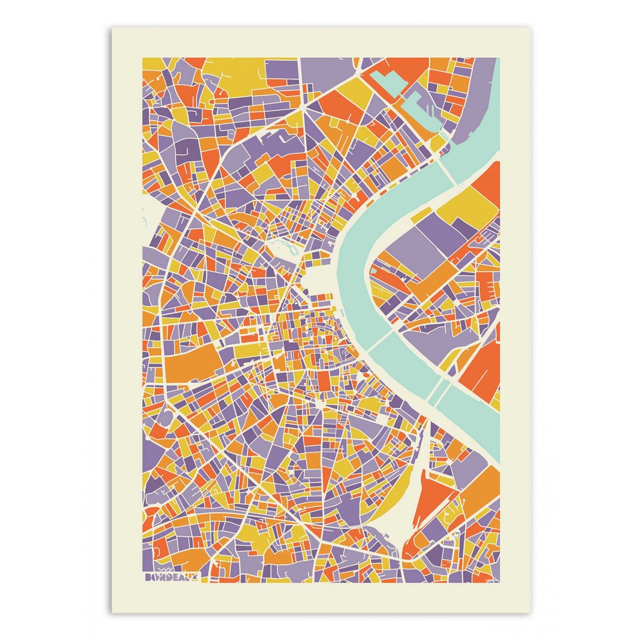 BORDEAUX RAINBOW MAP - Affiche d'art 50 x 70 cm - Muzungu (photo) BORDEAUX RAINBOW MAP - Affiche d'art 50 x 70 cm - Muzungu