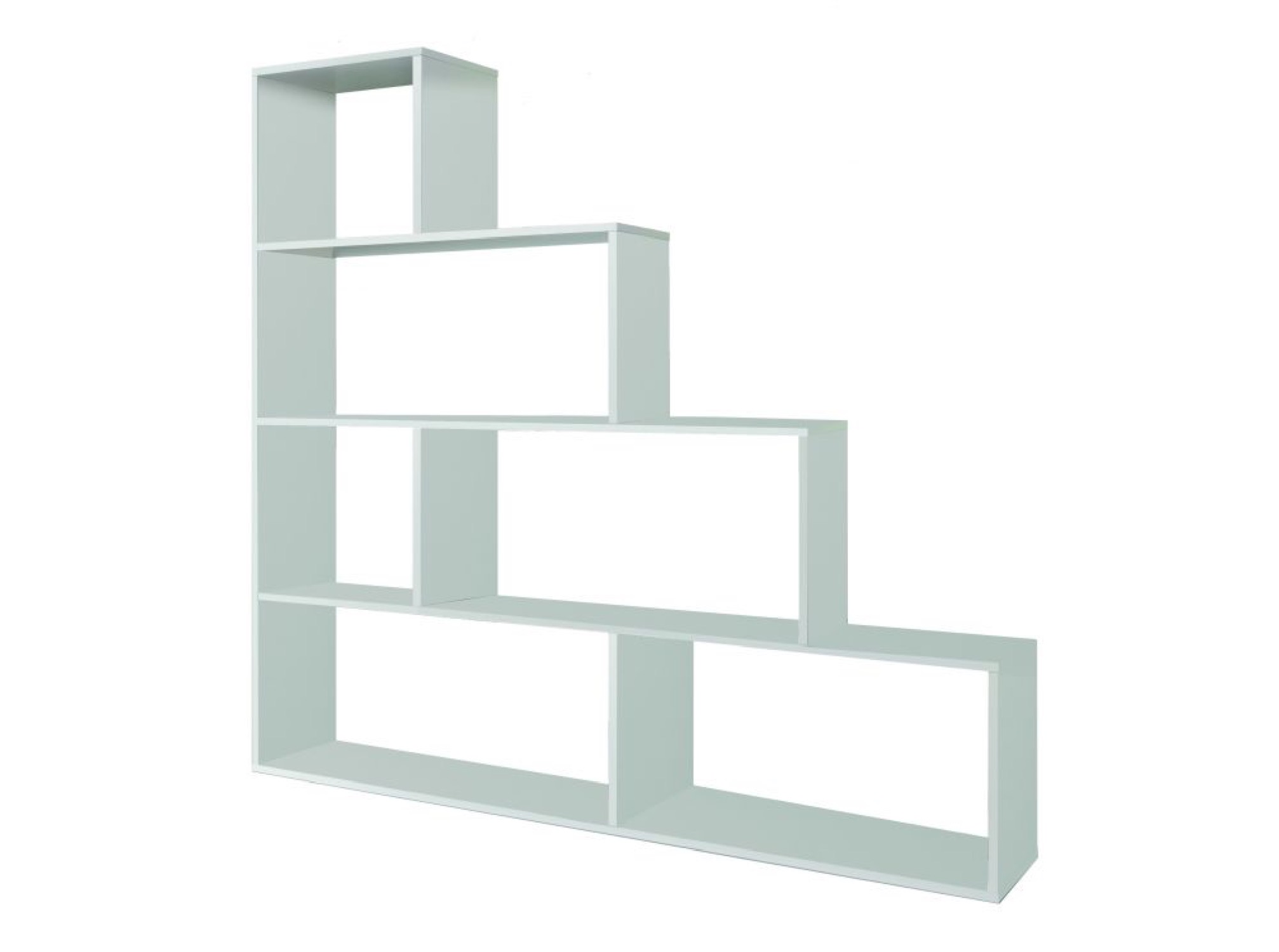 Étagère escalier blanche 7 cases L145cm x H145cm (photo) Étagère escalier blanche 7 cases L145cm x H145cm