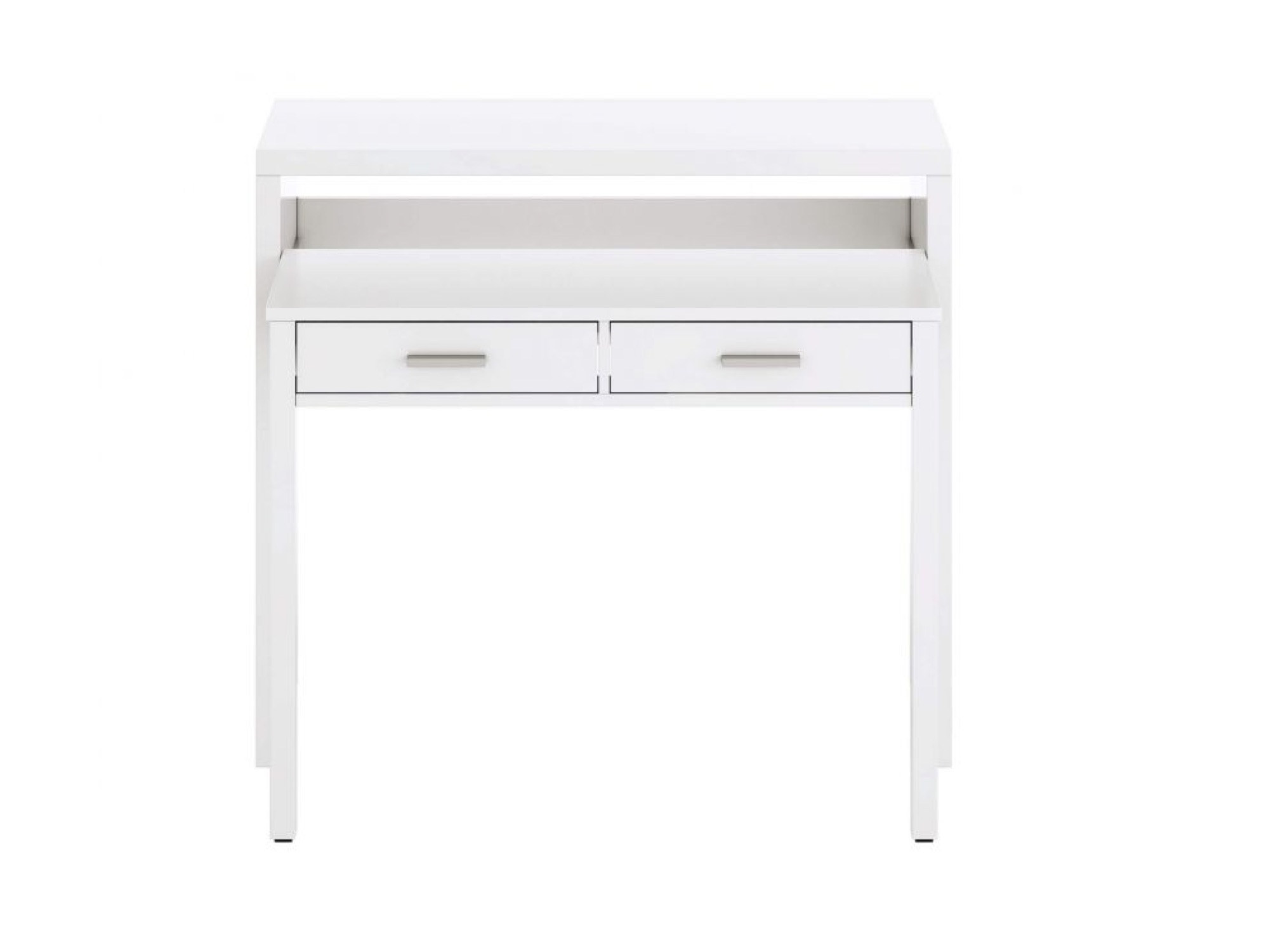 Bureau blanc extensible 2 tiroirs L99cm Bureau blanc extensible 2 tiroirs L99cm