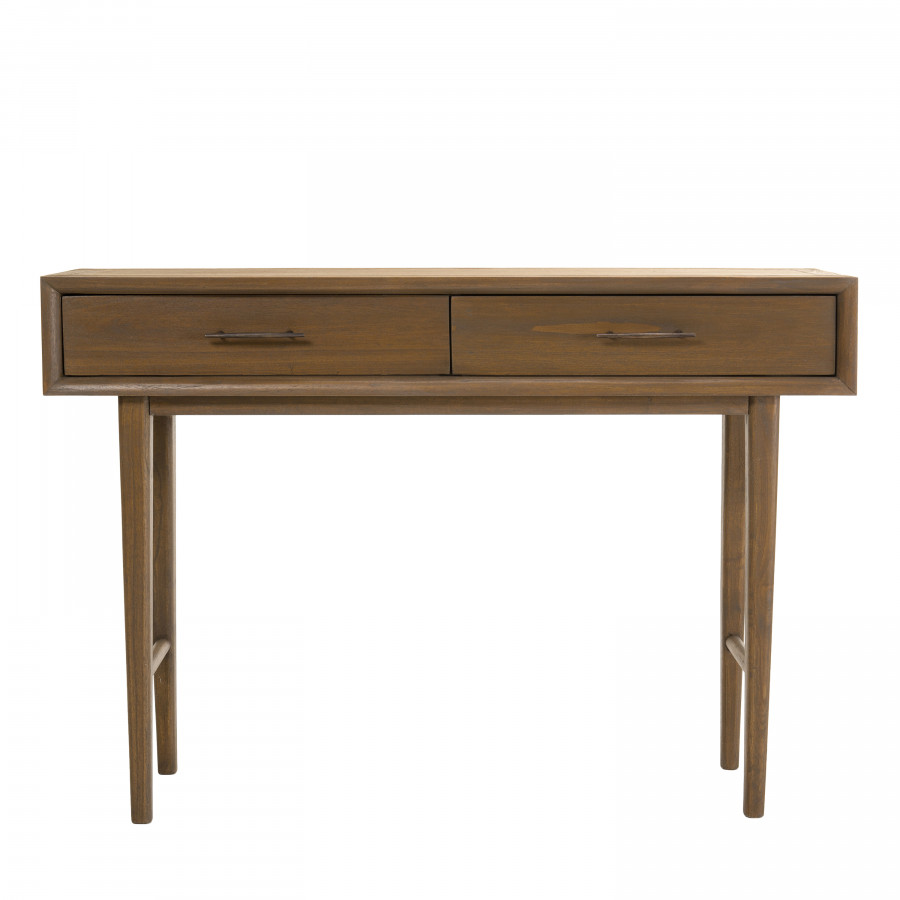 Console 2 tiroirs bois mindi (photo) Console 2 tiroirs bois mindi