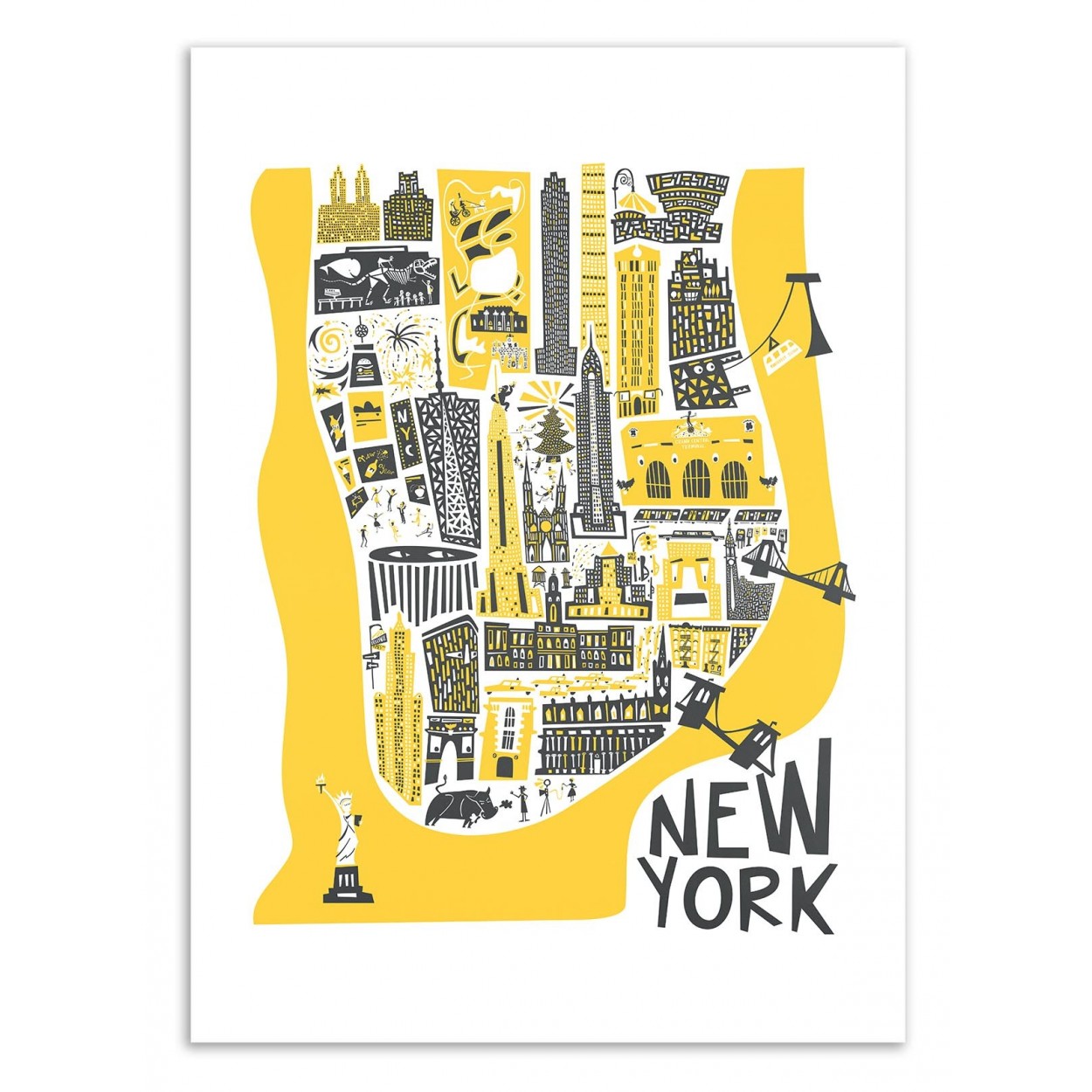 NEW-YORK MAP - Affiche d'art 50 x 70 cm NEW-YORK MAP - Affiche d'art 50 x 70 cm
