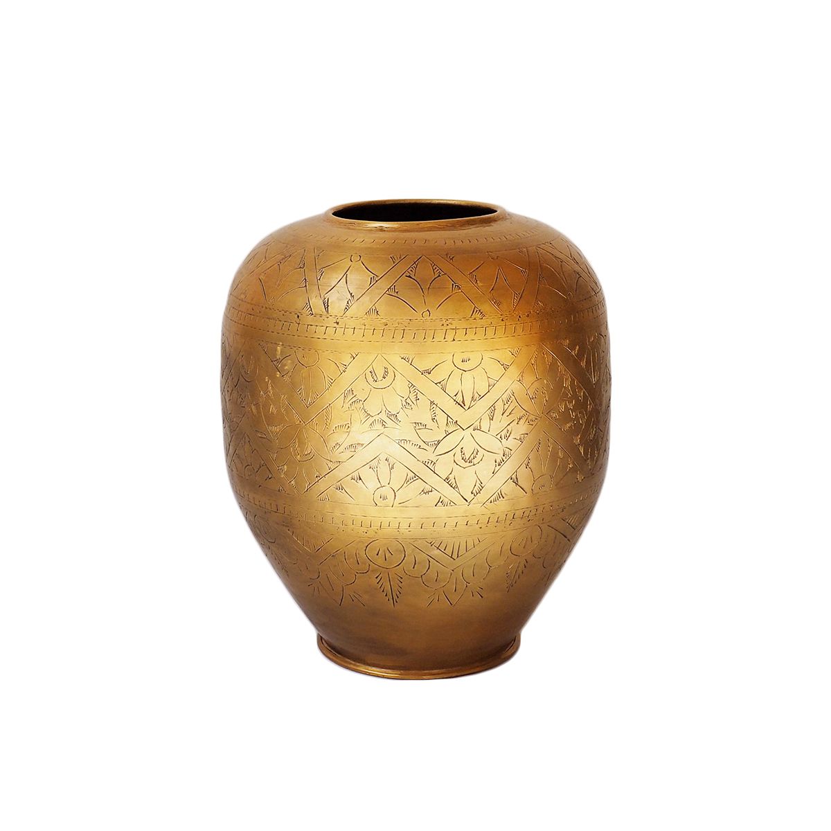 Vase avec motifs gravés doré (photo) Vase avec motifs gravés doré