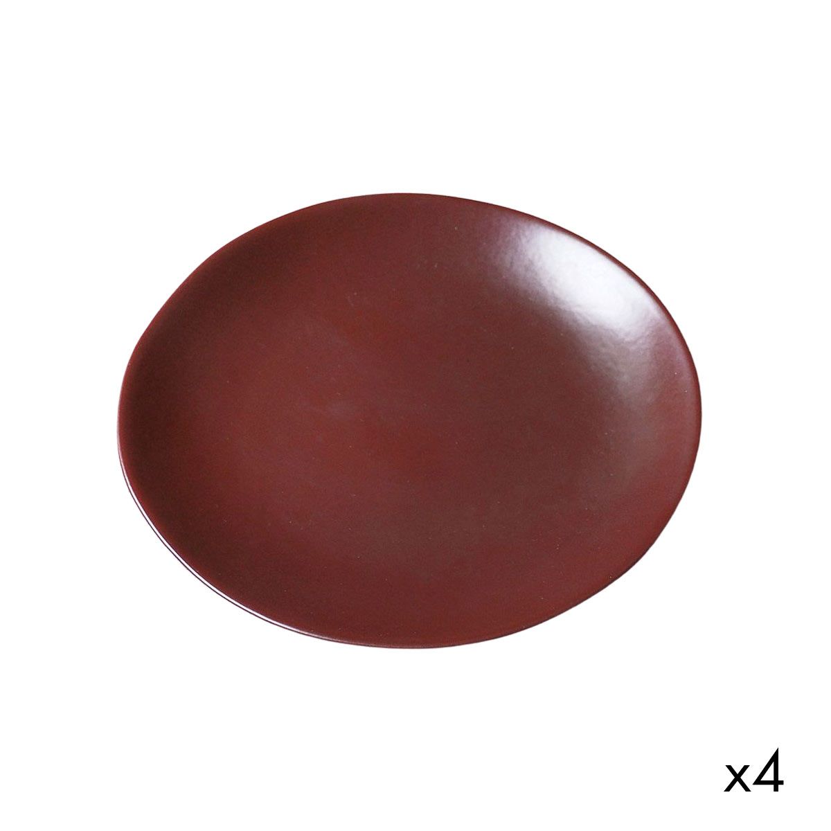 Lot de 4 assiette à dessert en céramique rouge D22 Lot de 4 assiette à dessert en céramique rouge D22