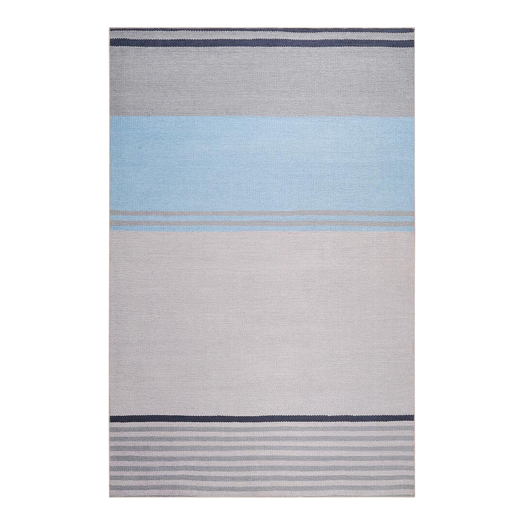 Tapis rayé design en polyester bleu 130x190