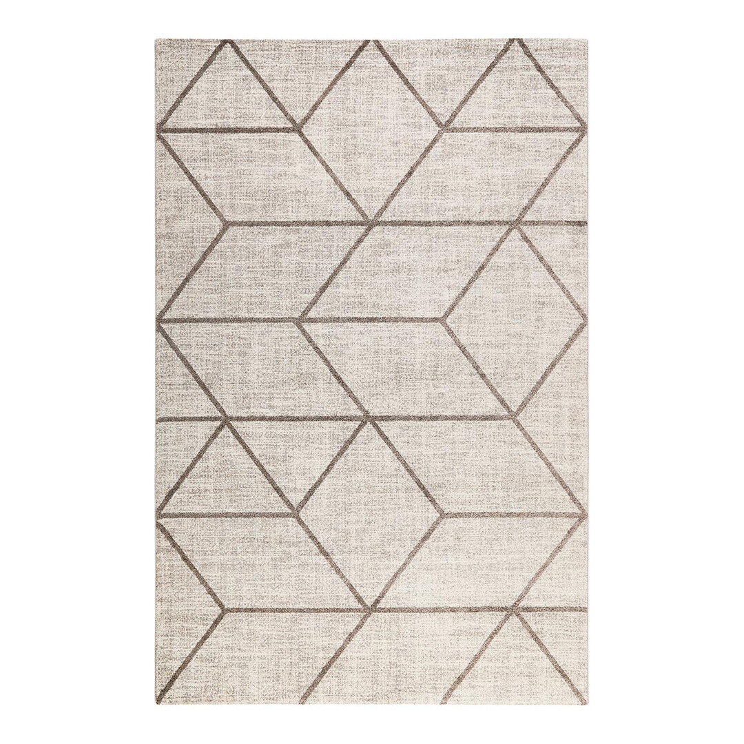 Tapis géométrique design en polypropylène taupe 80x150 Tapis géométrique design en polypropylène taupe 80x150