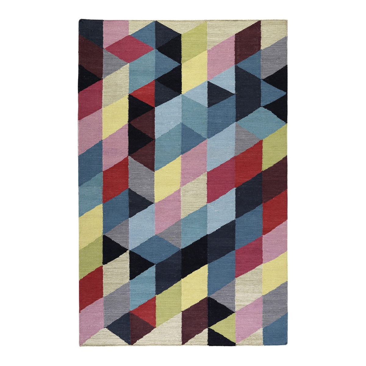 Tapis géométrique naturel en coton multicolore 60x110 Tapis géométrique naturel en coton multicolore 60x110